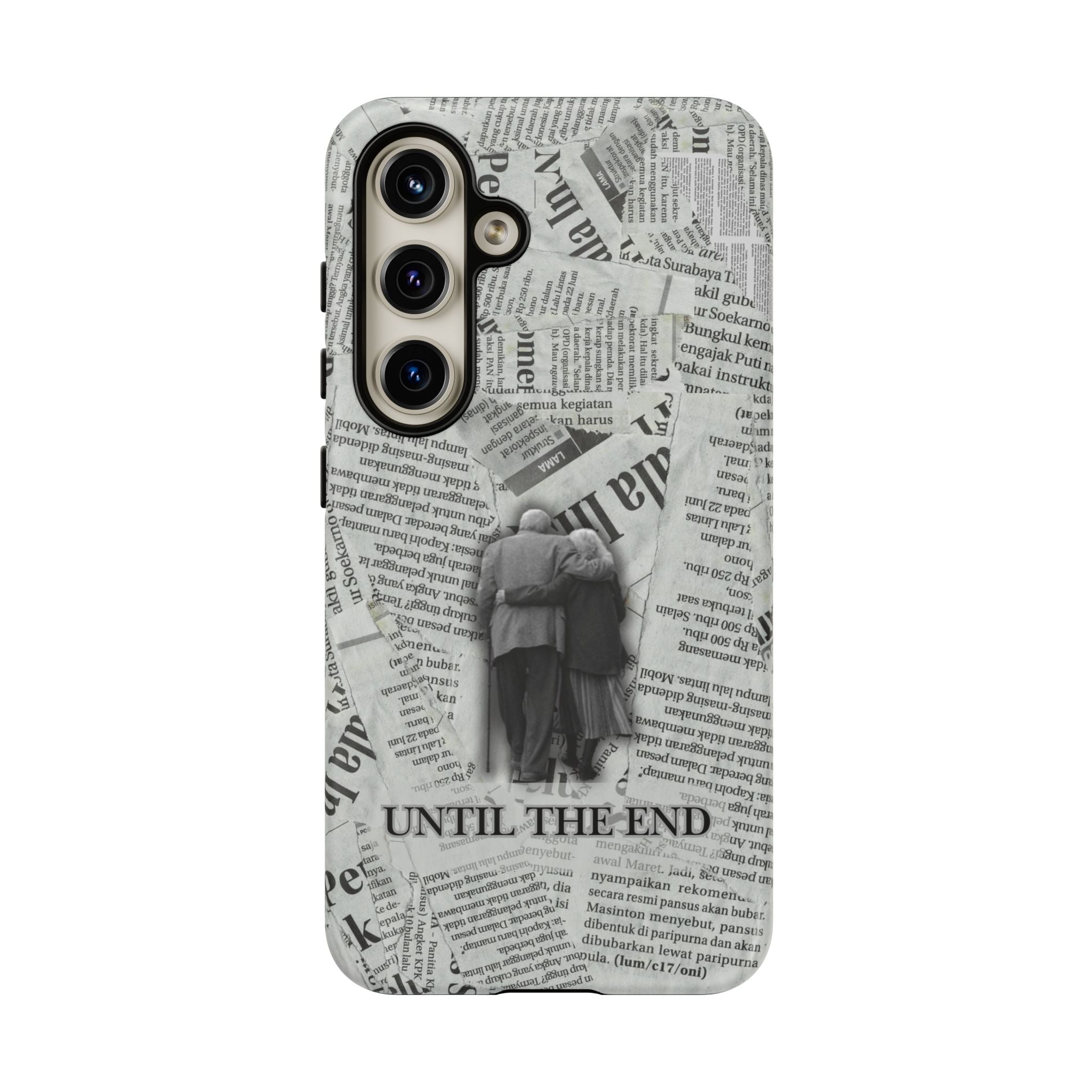 Until the End Newspaper Collage Phone Case