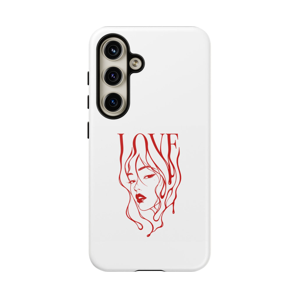 Red Line Art 'Love' Face Design - Tough Case