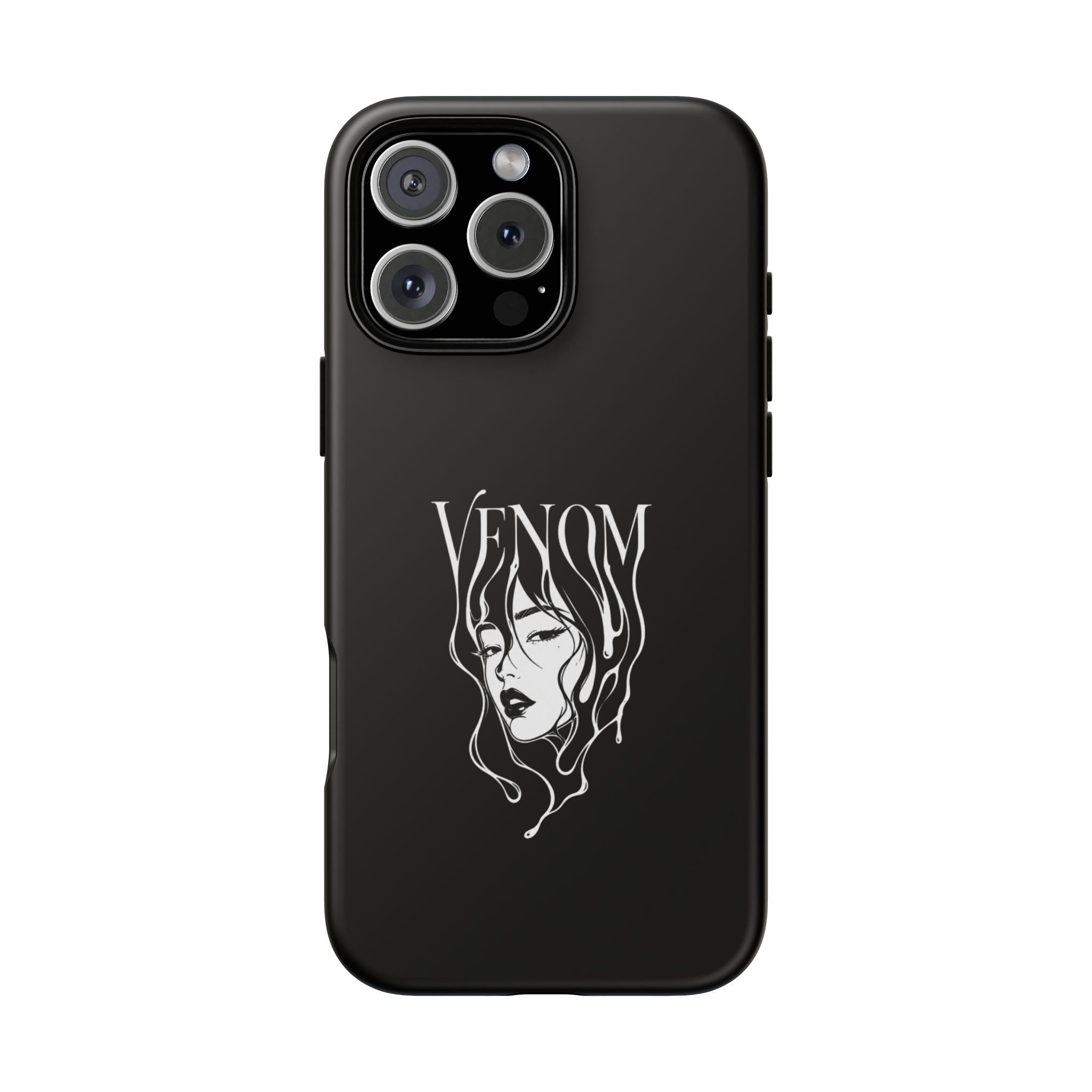 Venom Goth Phone Case — Black Protective Tough Case with Dark Femme Artwork