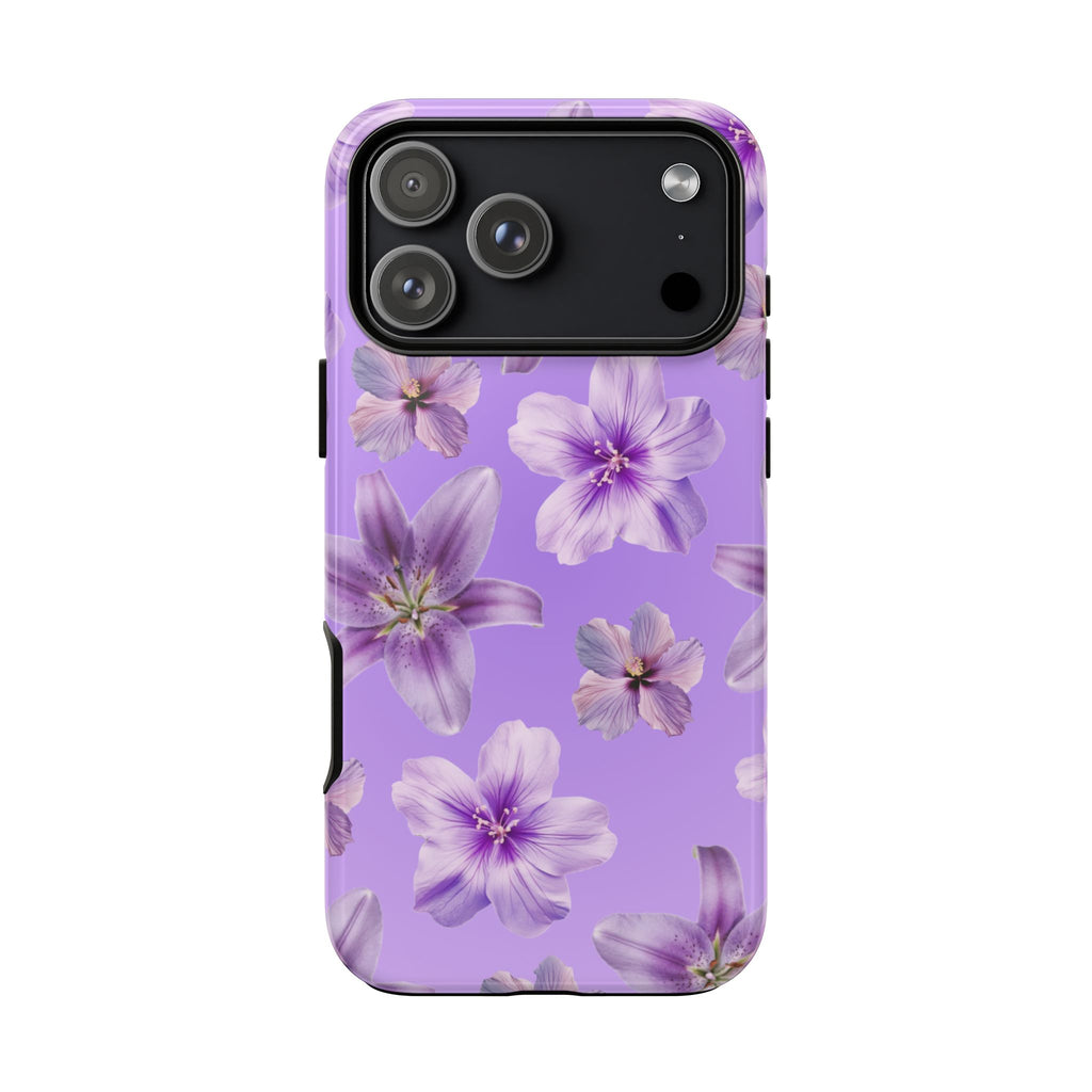 Floral Lavender Tough Phone Case – Purple Blossom Protective Cover