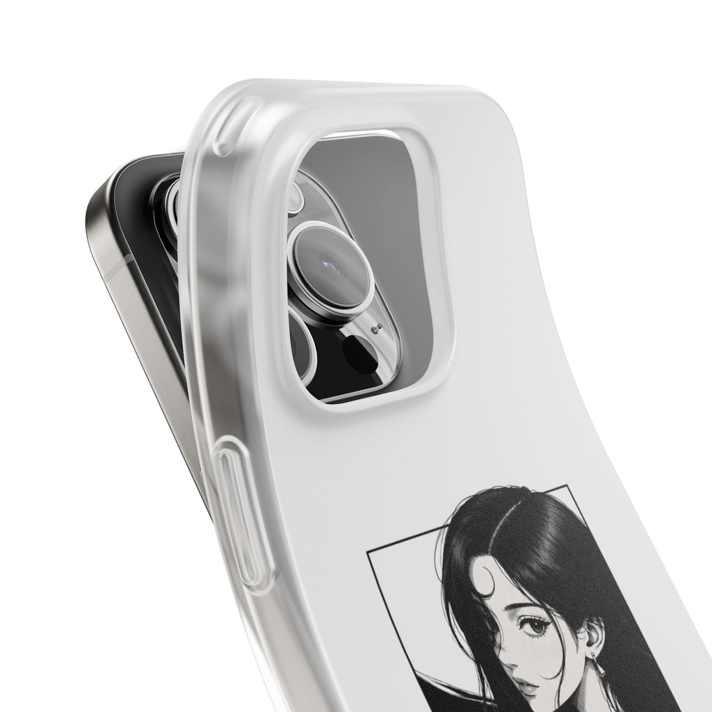 Anime Girl Noir Black Rose Illustration Flexi Case