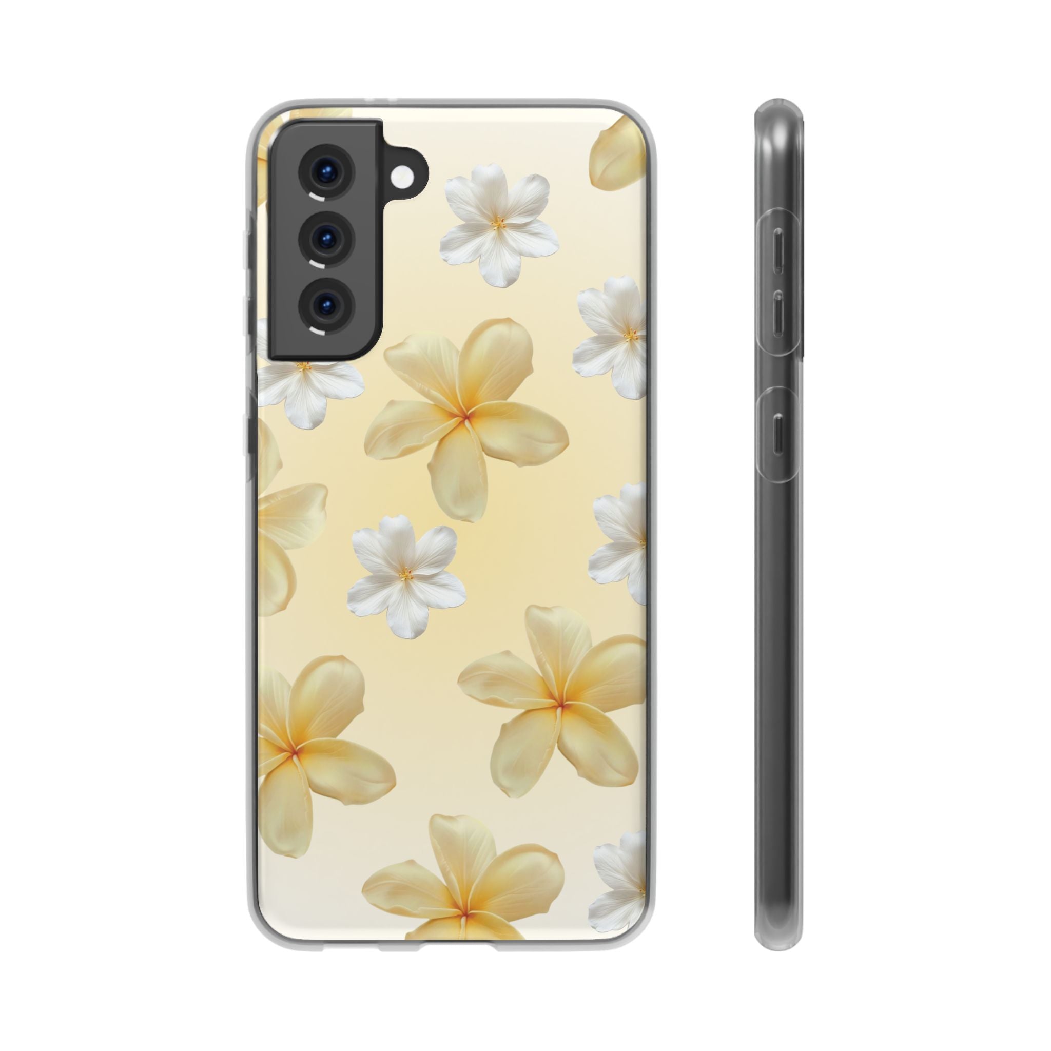 Plumeria Floral Phone Case — Yellow Tropical Flower Protective Case