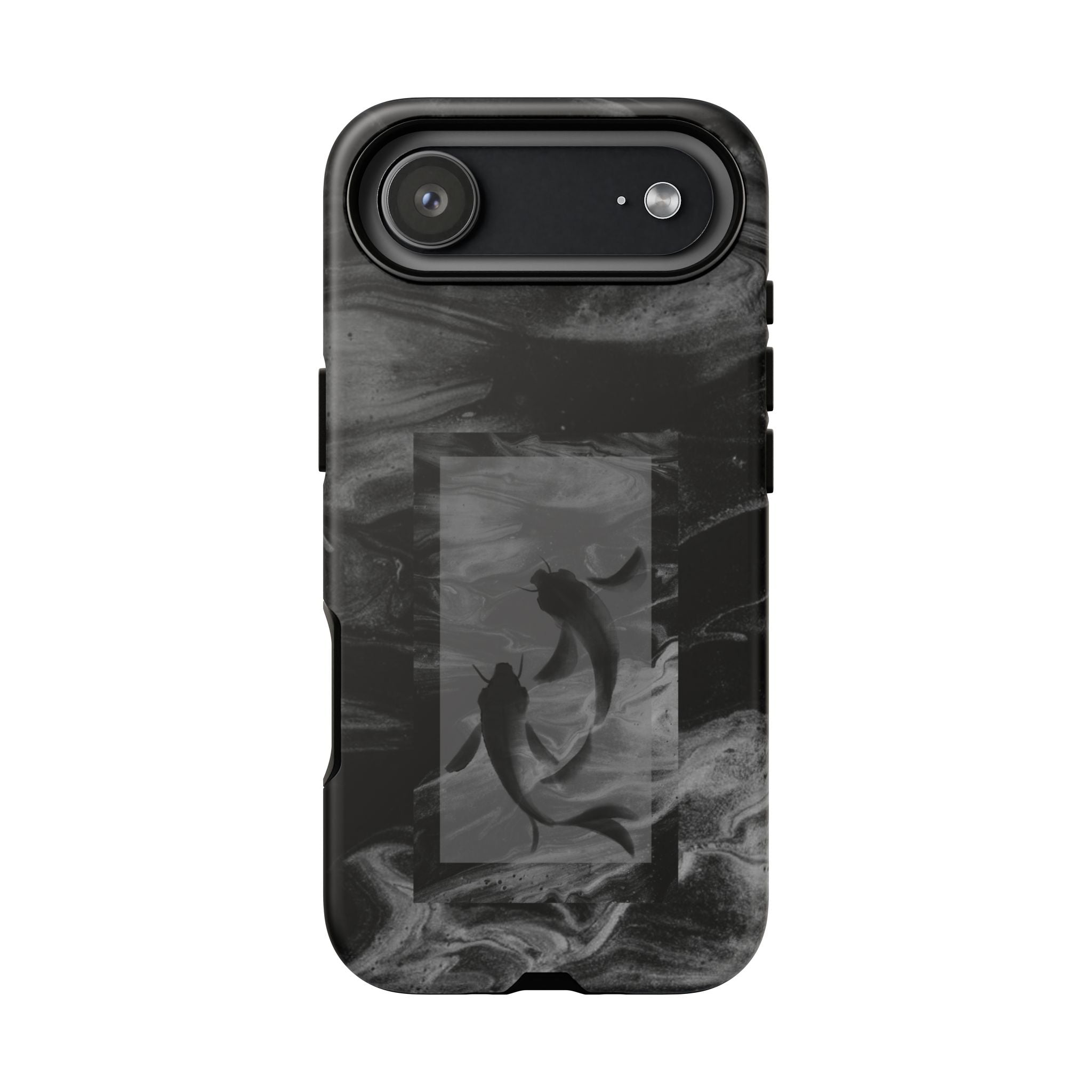 Koi Yin-Yang Marble Phone Case – Black Smoky Art Protection