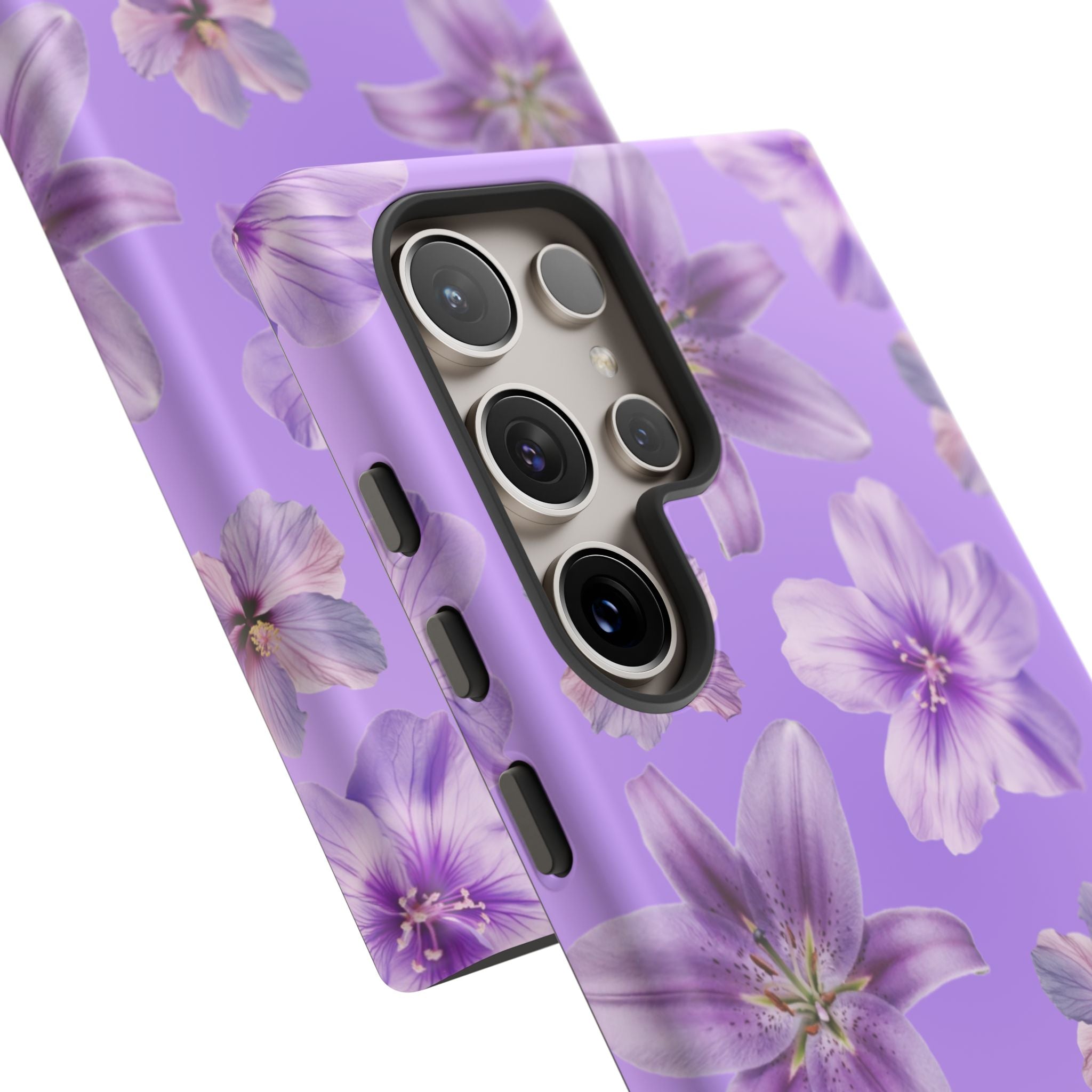 Floral Lavender Tough Phone Case – Purple Blossom Protective Cover