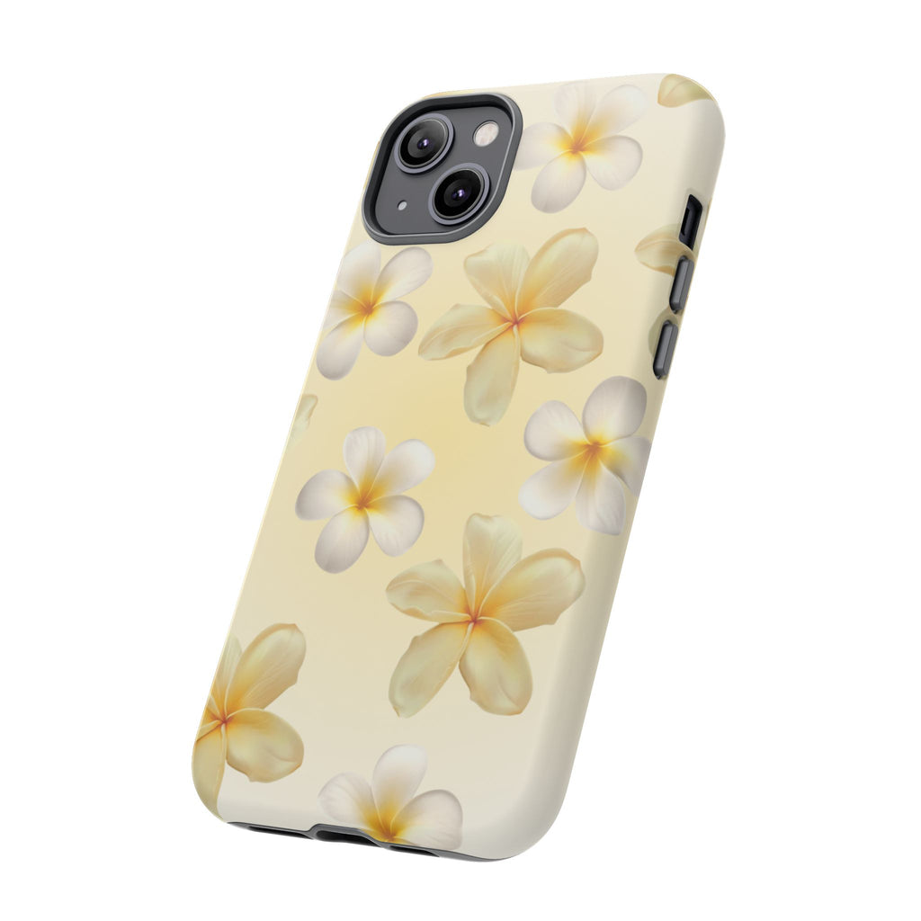 Plumeria Floral Phone Case — Tropical Yellow Hard Phone Cover