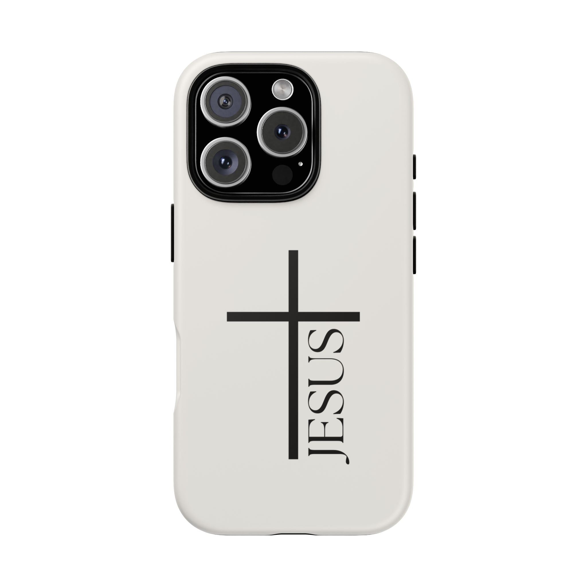 Christian Cross Phone Case - JESUS Vertical Minimalist iPhone Cover