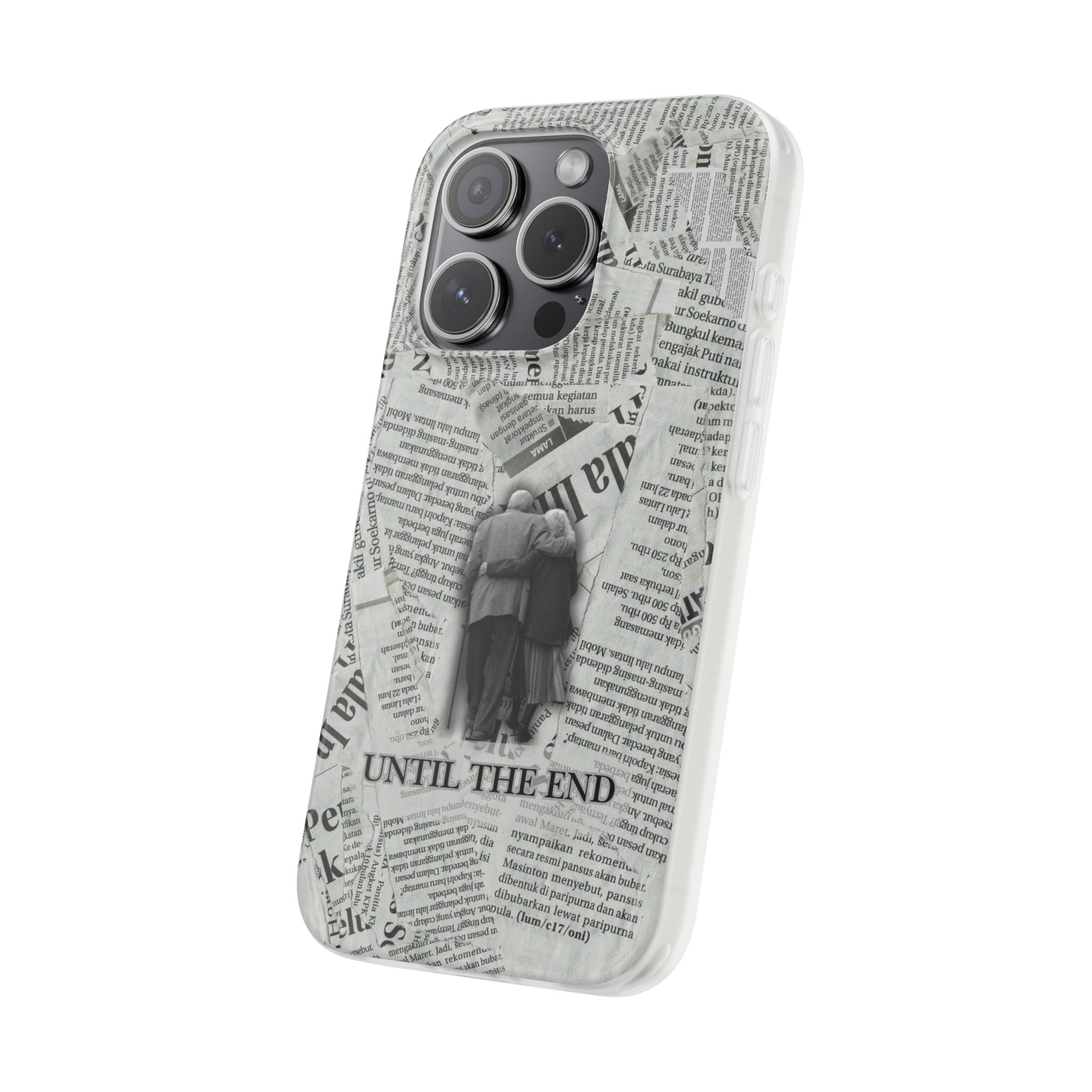 Newspaper Collage 'Until The End' Phone Case - Romantic Vintage iPhone Cover