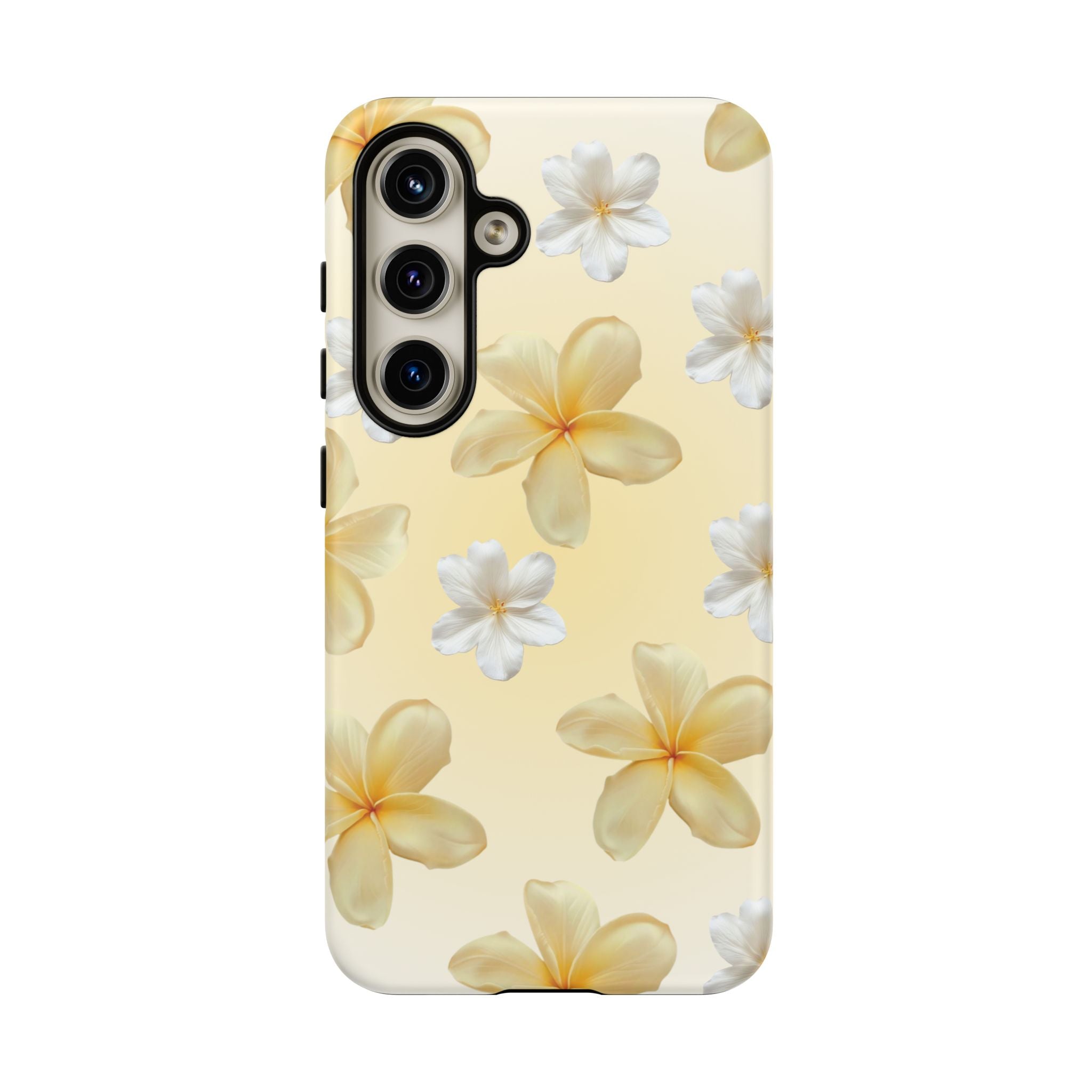 Plumeria Floral Tough Phone Case — Yellow Tropical Protection