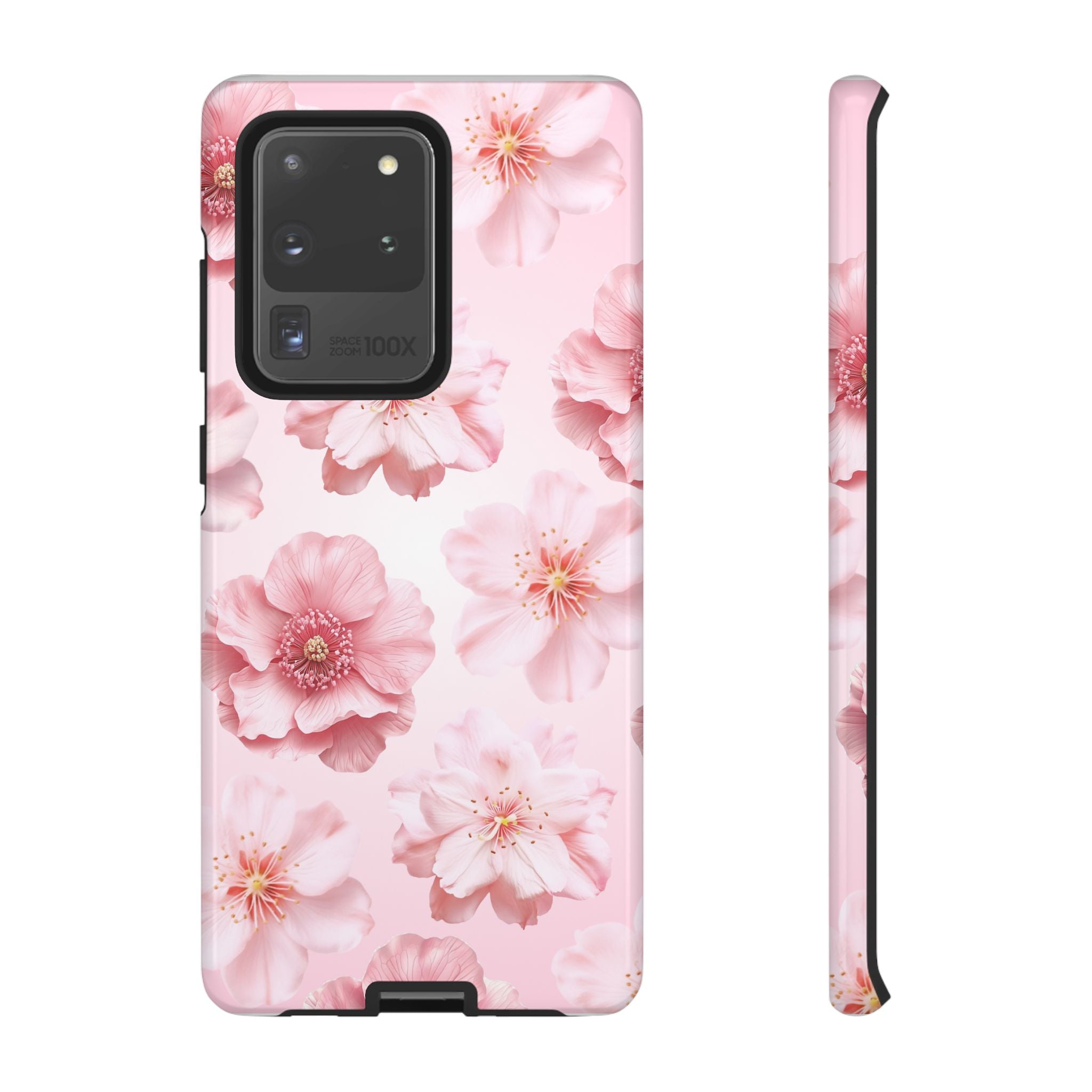 Pink Floral Tough Phone Case — Protective Sakura Blossom Design