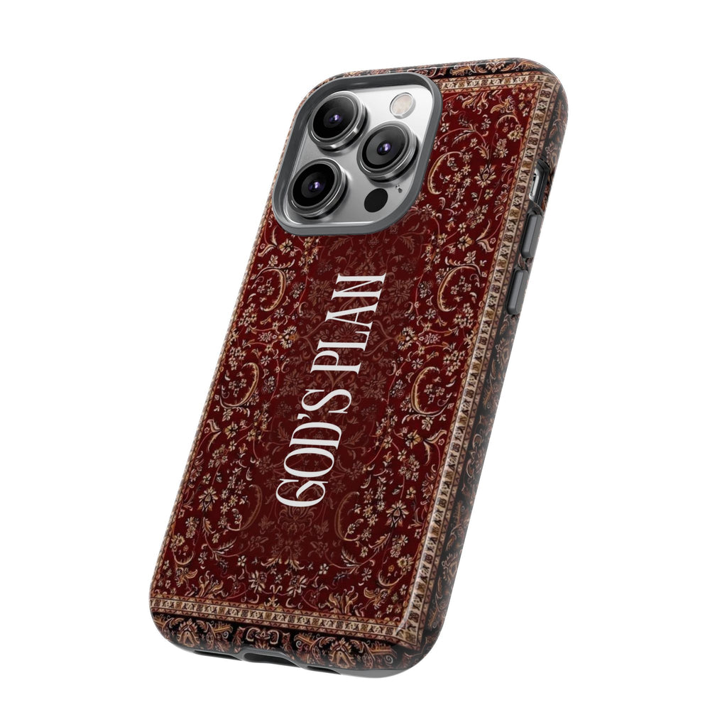 God's Plan — Vintage Tapestry Christian Tough Phone Case | Boho Faith Cover