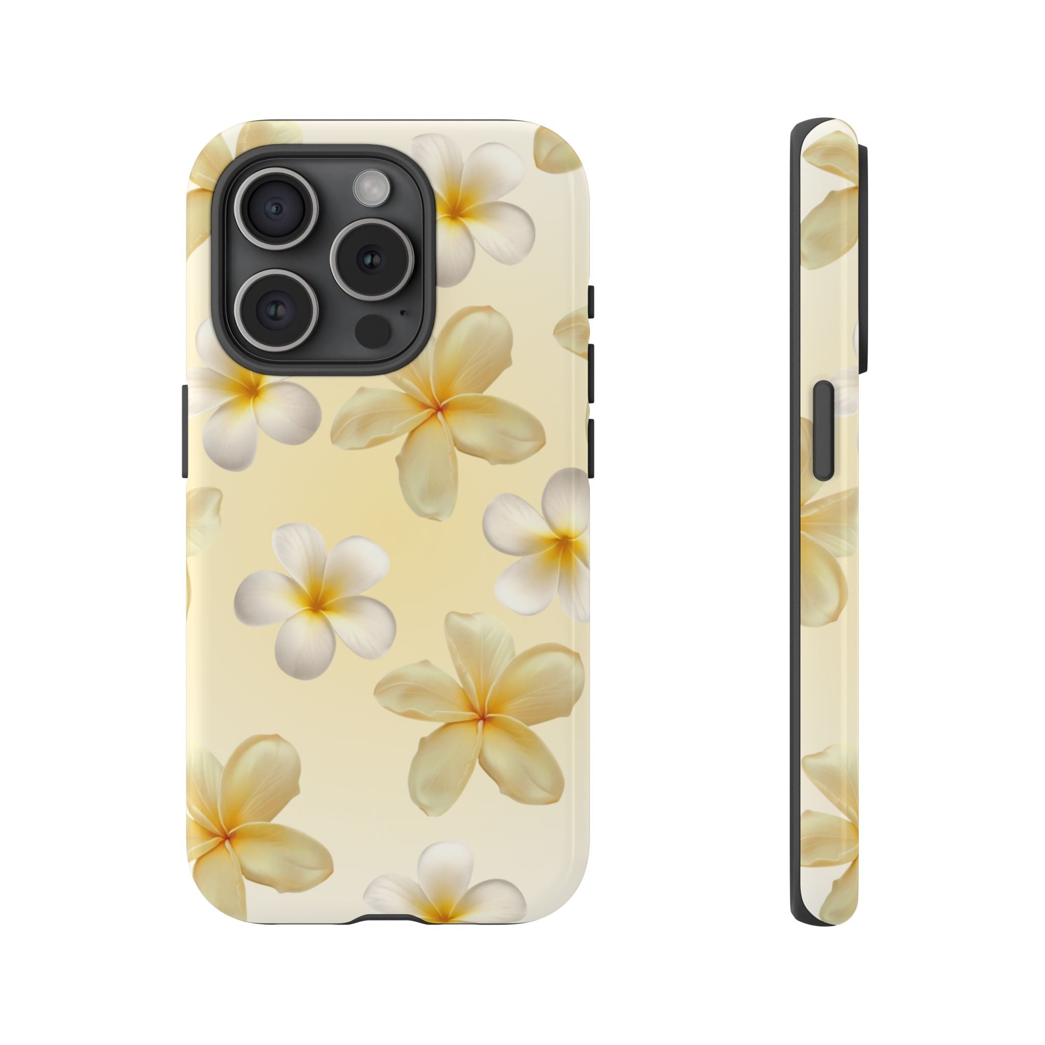 Plumeria Floral Phone Case — Tropical Yellow Hard Phone Cover
