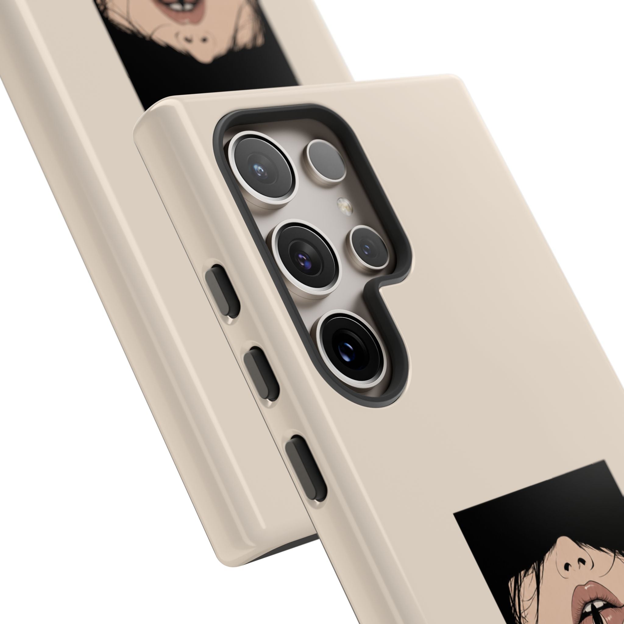 Minimal Anime Girl Shh Design, Edgy Aesthetic Protective Cover