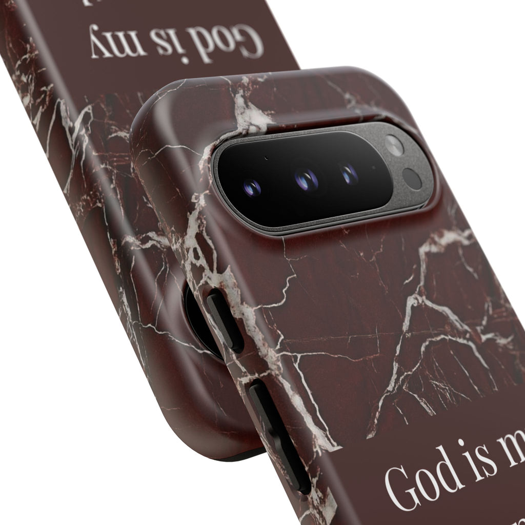God Is My Strength — Psalm 73:26 Christian Tough Phone Case | Marble Faith Cover