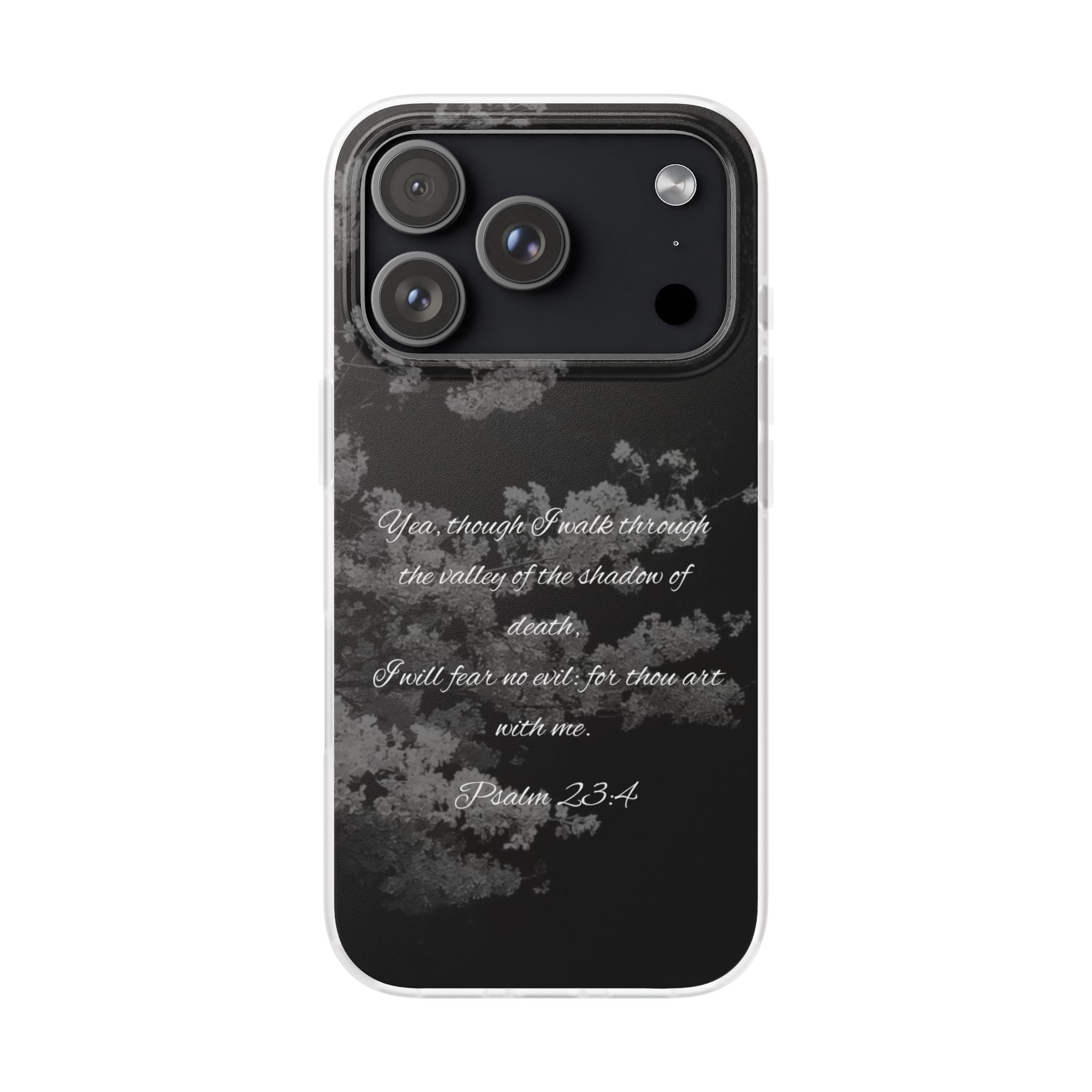 Phone Case — Psalm 23:4 Black Cloudy Faith Design