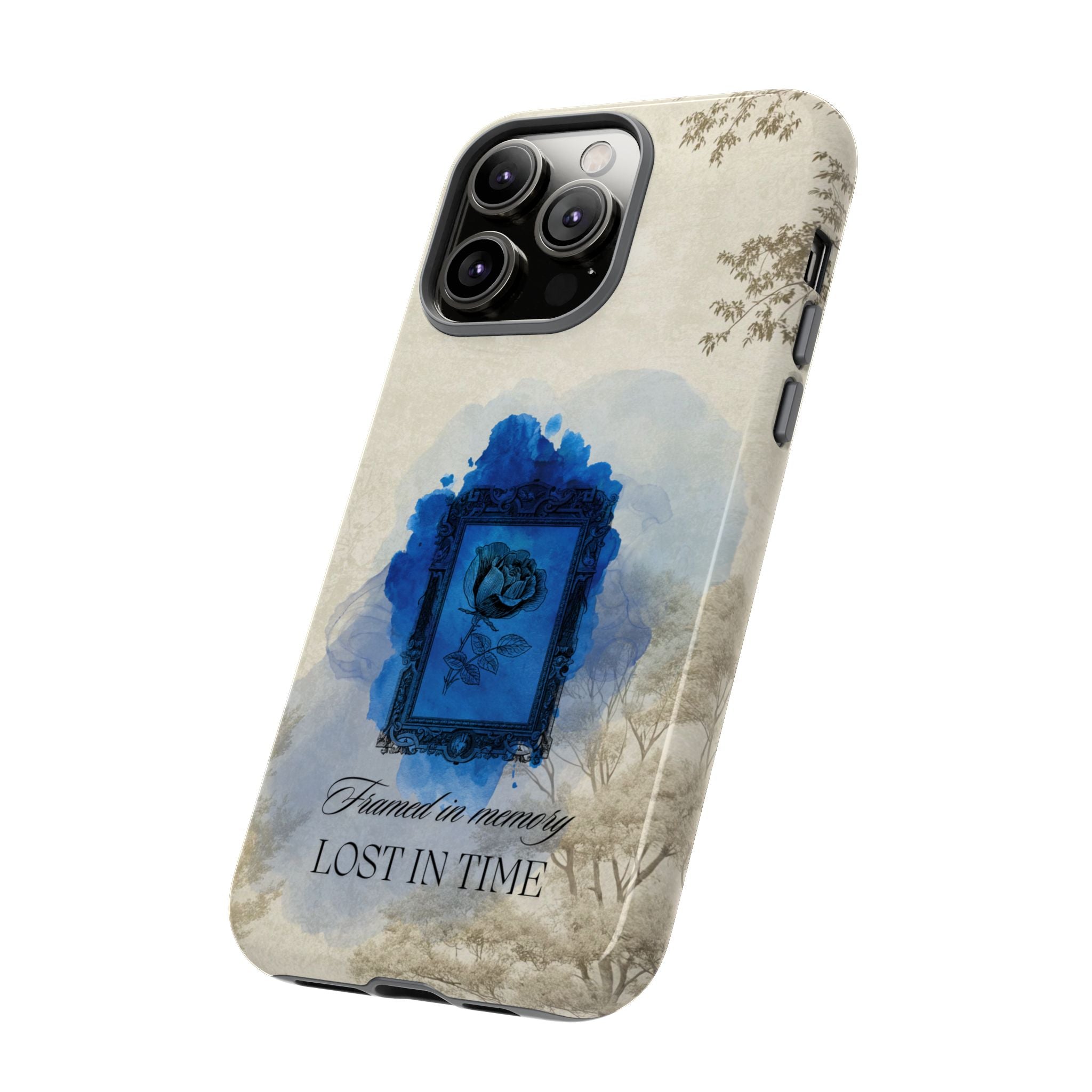 Vintage Blue Rose Phone Case – "Lost in Time" Protective Cover