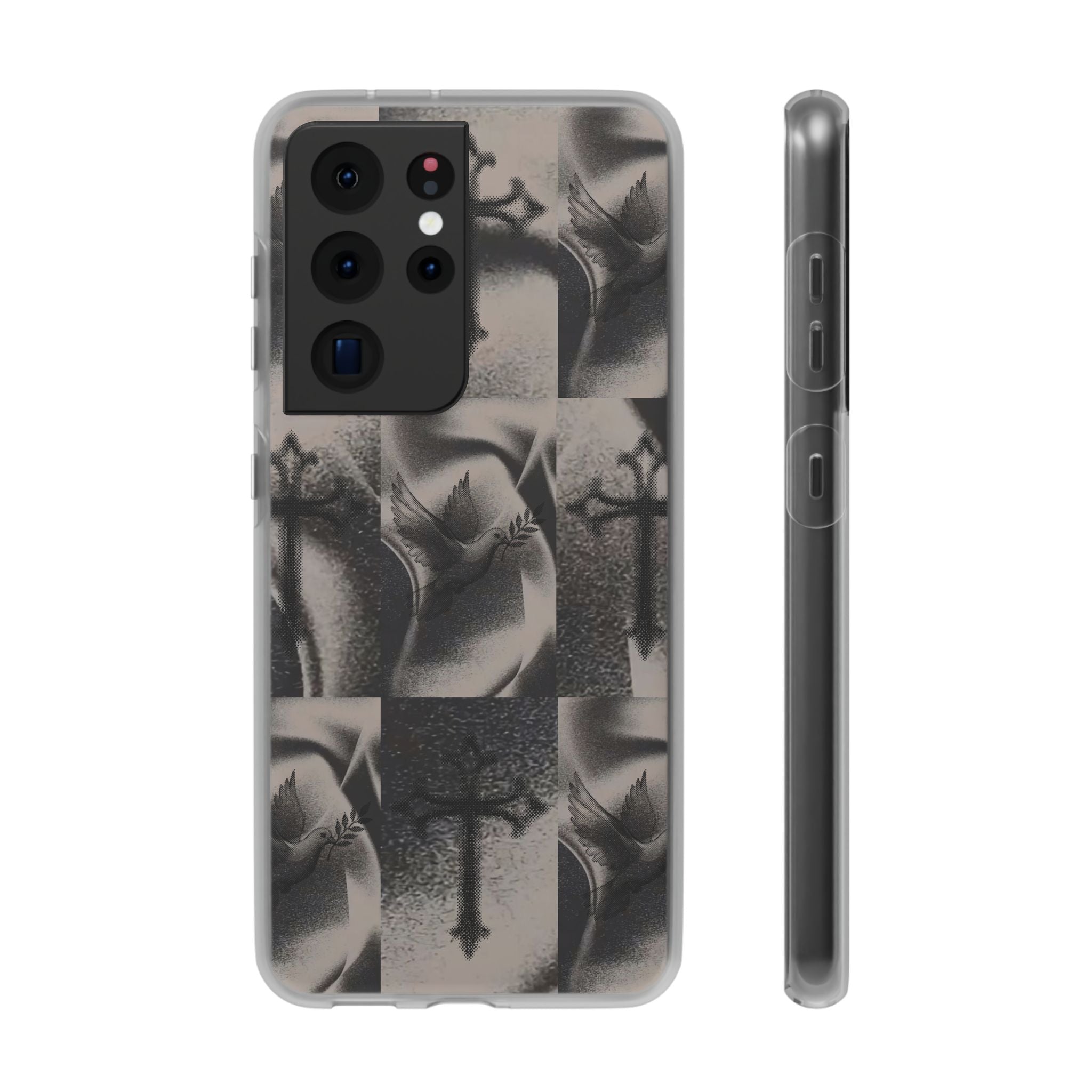 Phone Case — Dove & Cross Checkerboard Design