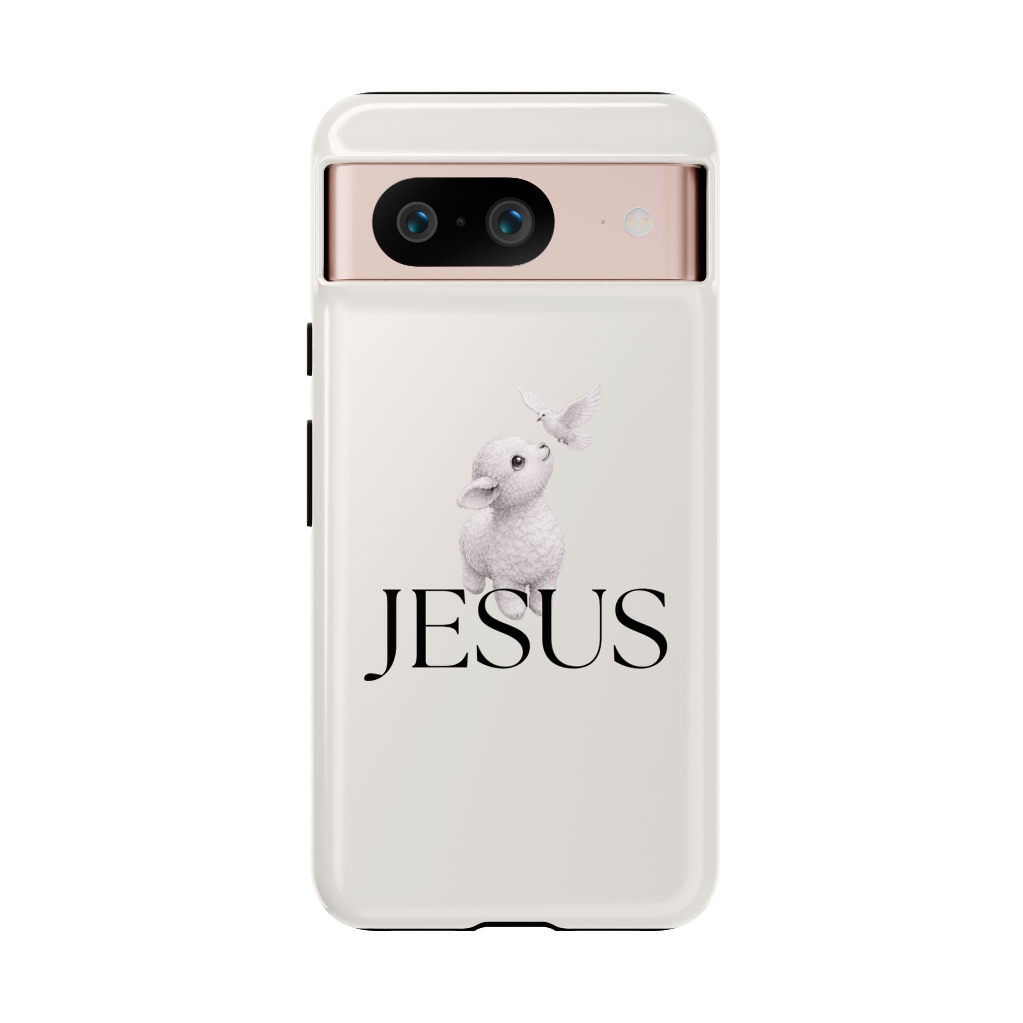 Jesus Lamb Phone Case - Christian Faith iPhone Case with Dove Design