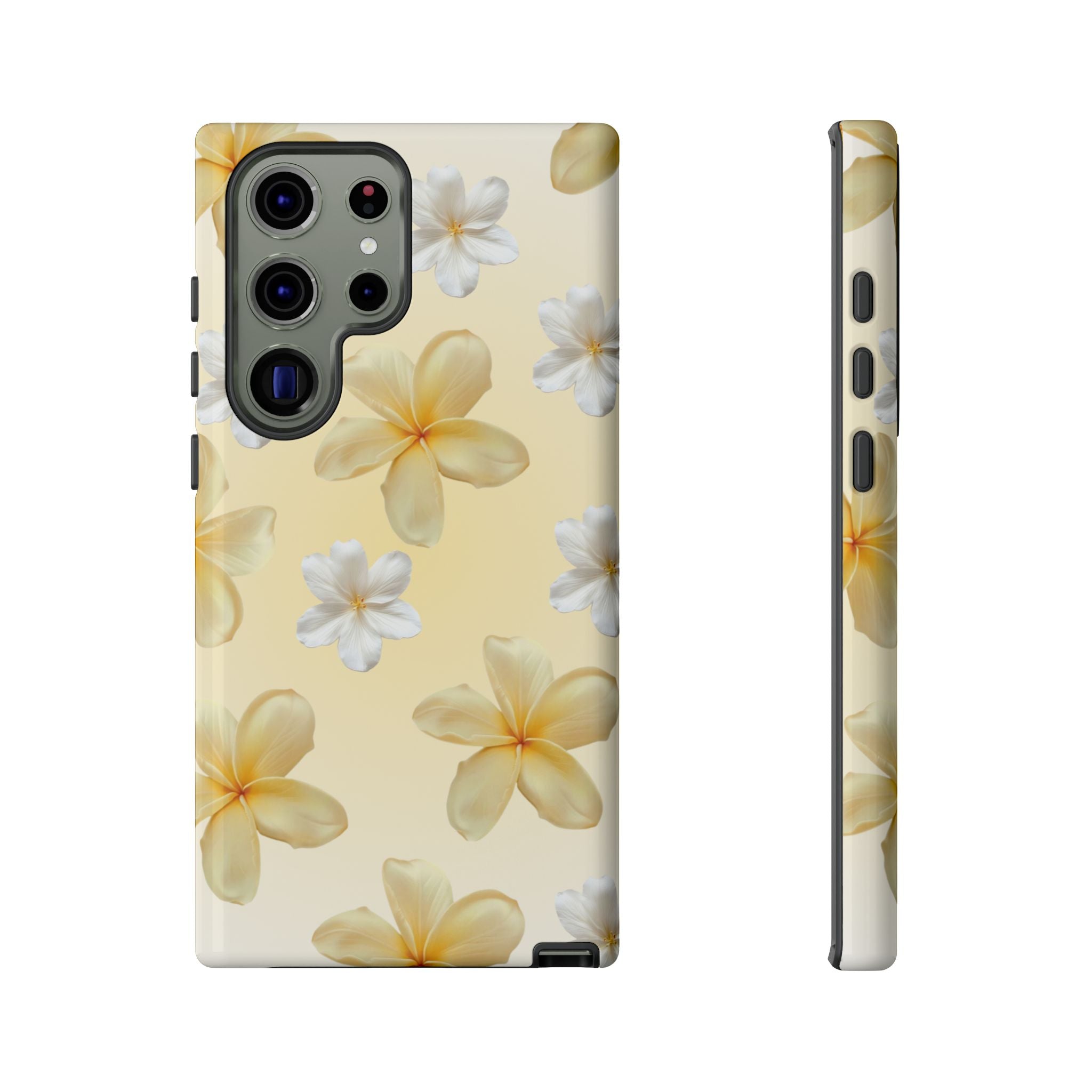 Plumeria Floral Tough Phone Case — Yellow Tropical Protection