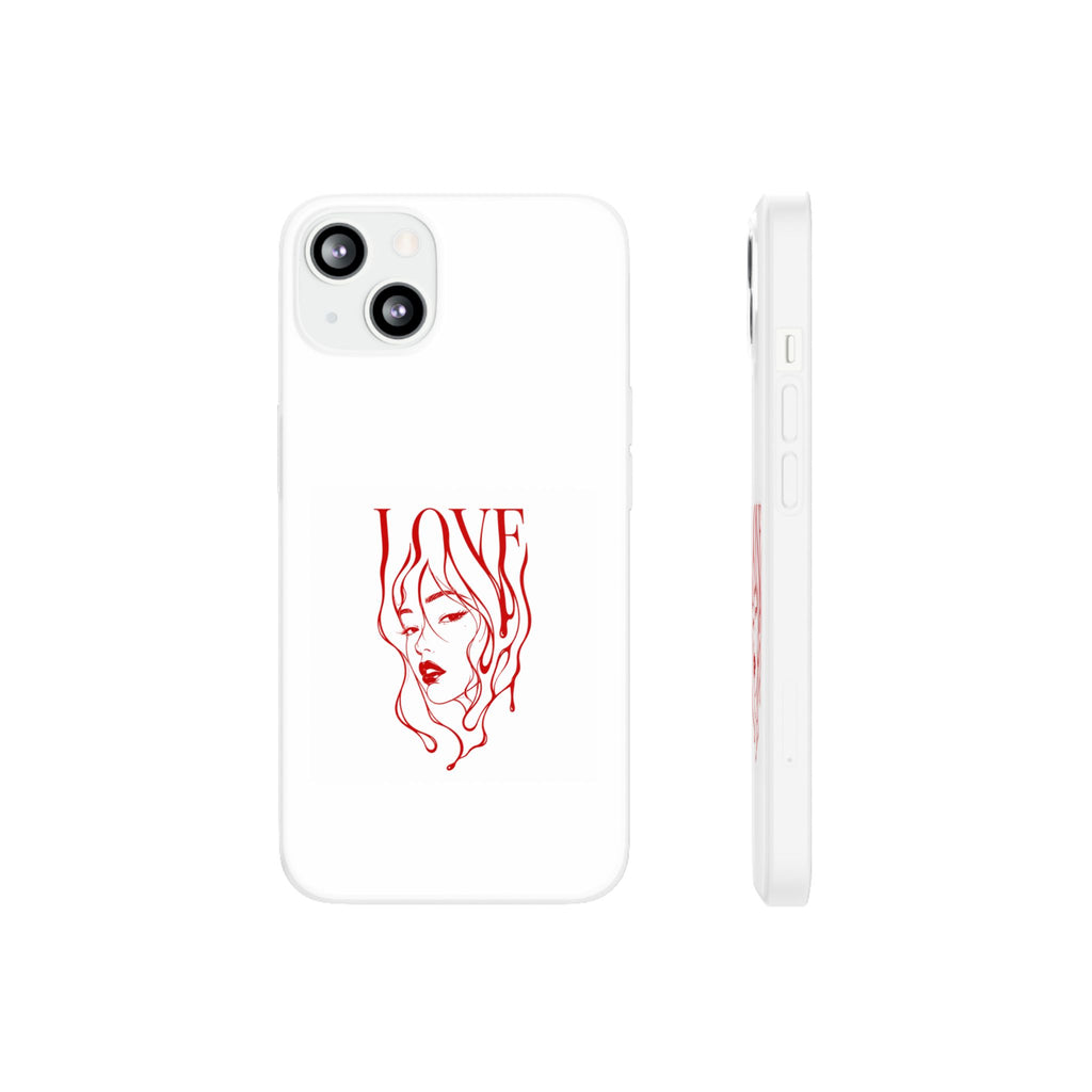 Red Line Art 'LOVE'  Face Design - Flexi Case