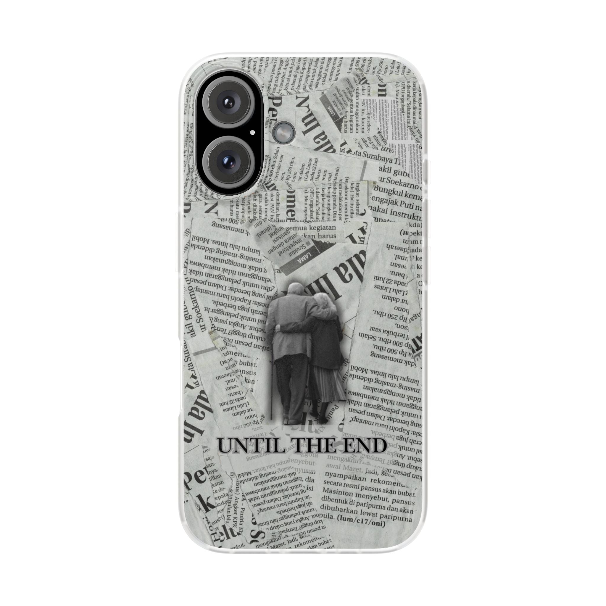 Newspaper Collage 'Until The End' Phone Case - Romantic Vintage iPhone Cover