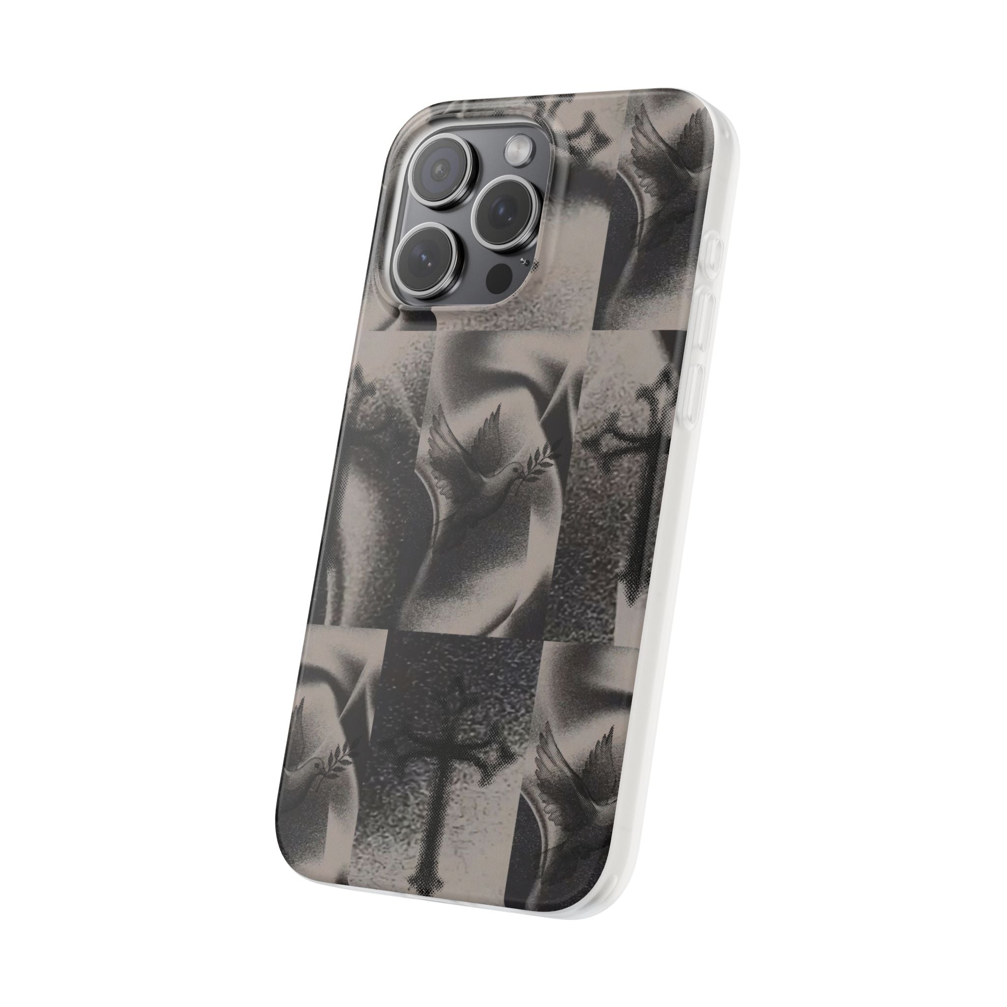 Phone Case — Dove & Cross Checkerboard Design