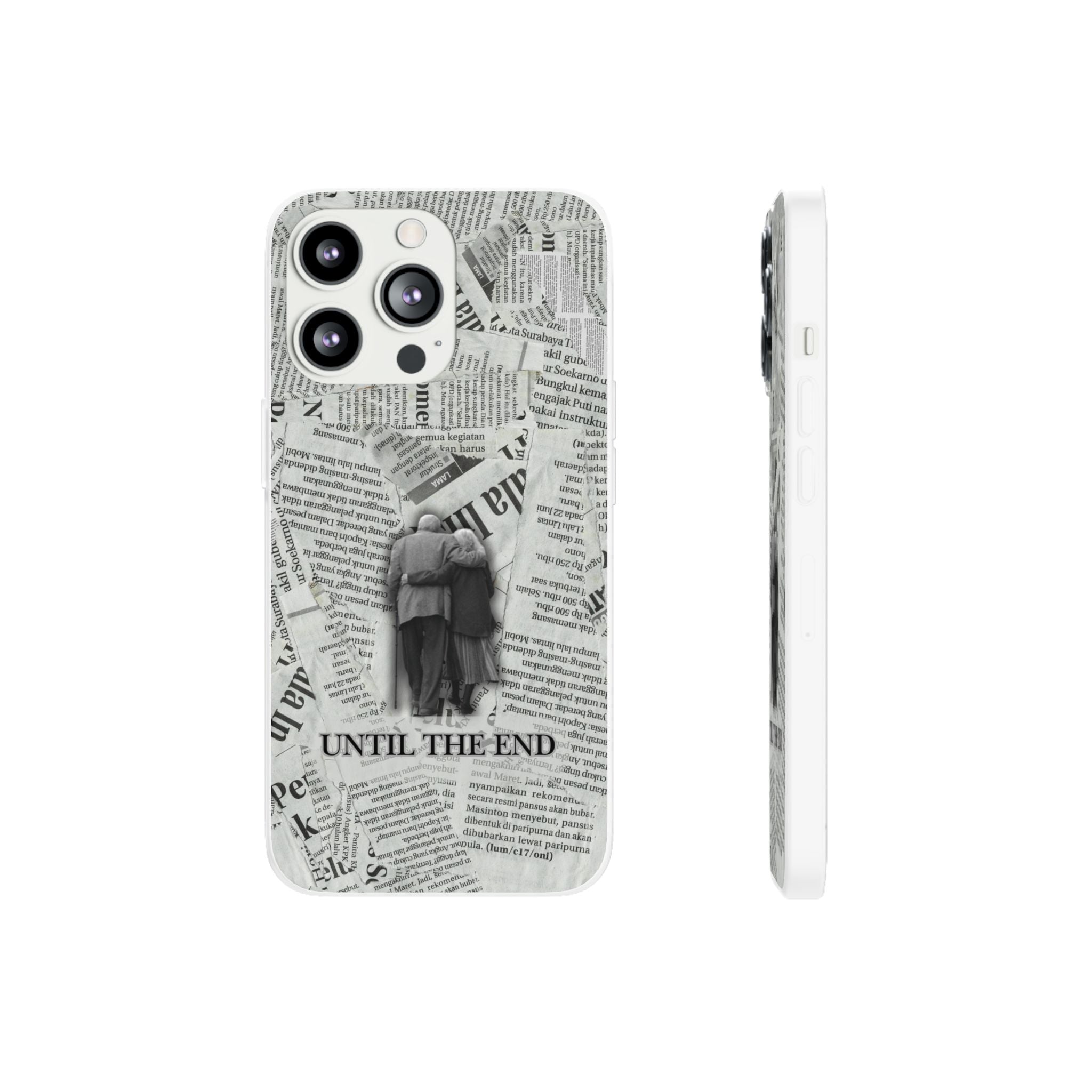 Newspaper Collage 'Until The End' Phone Case - Romantic Vintage iPhone Cover