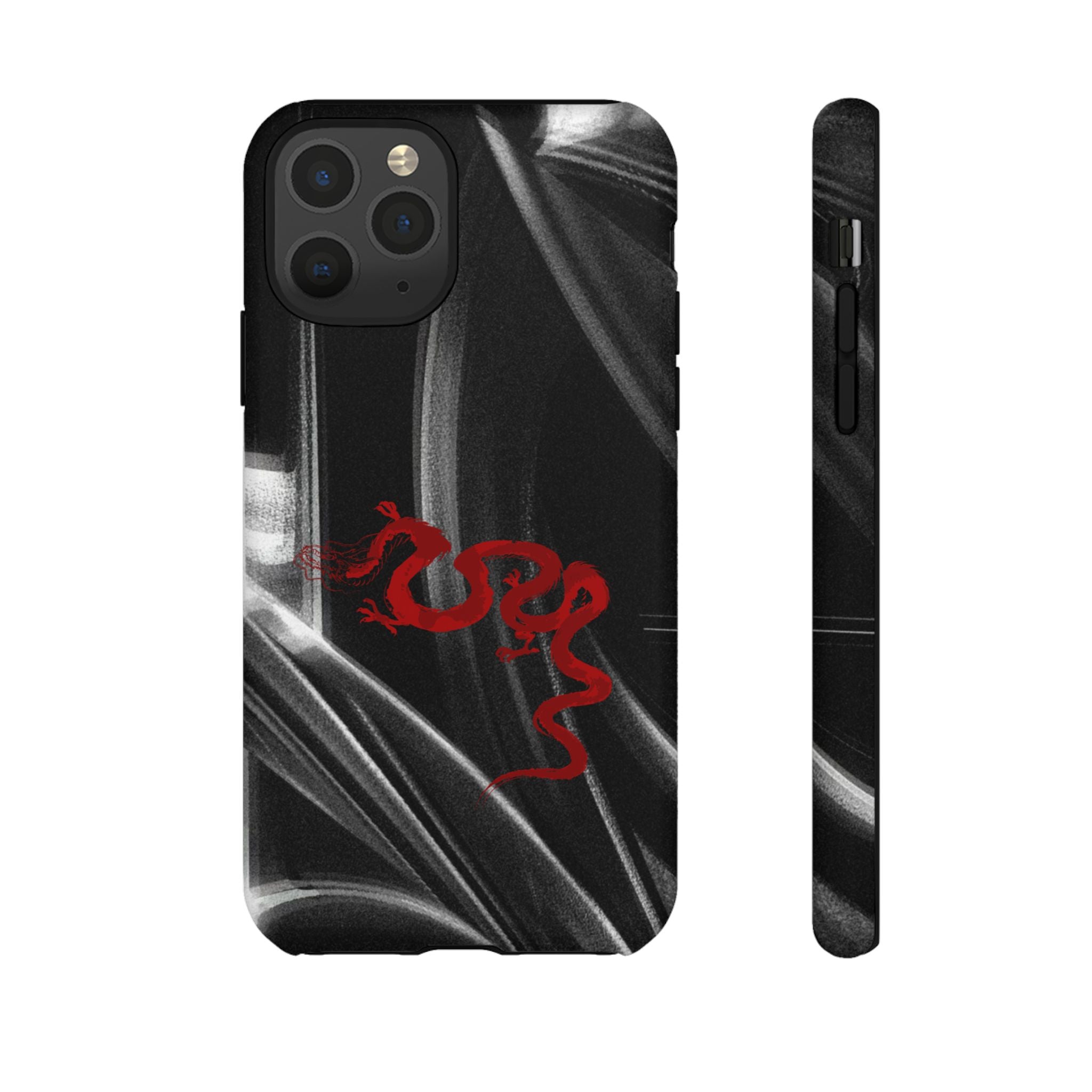 Phone Case — Black Abstract Smoke Design