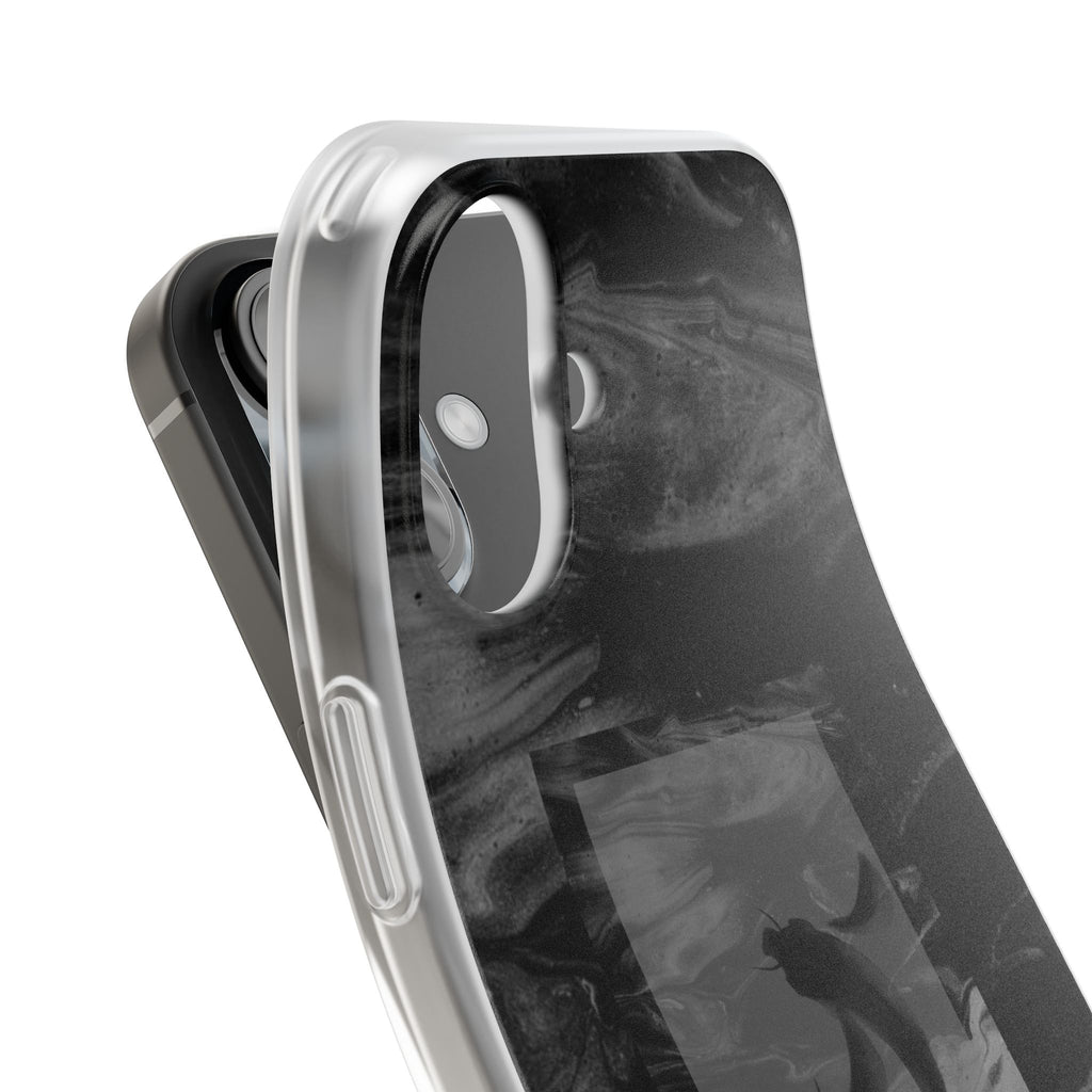 Black Koi Phone Case — Minimalist Monochrome Fish Design