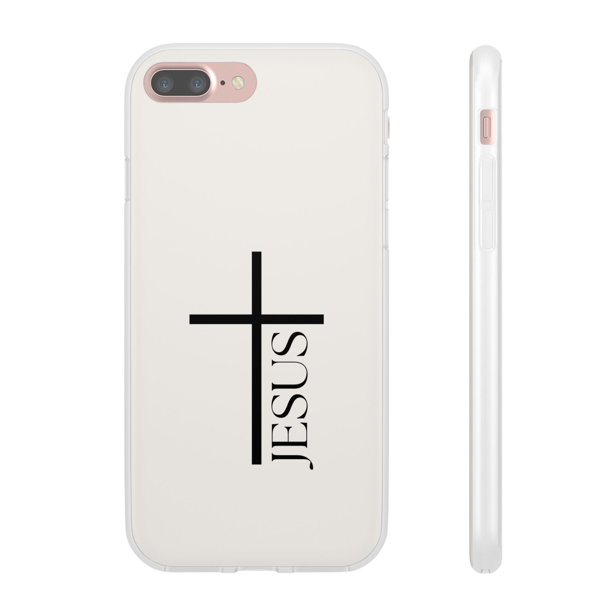 Christian Cross Phone Case - JESUS Vertical Minimalist iPhone Cover
