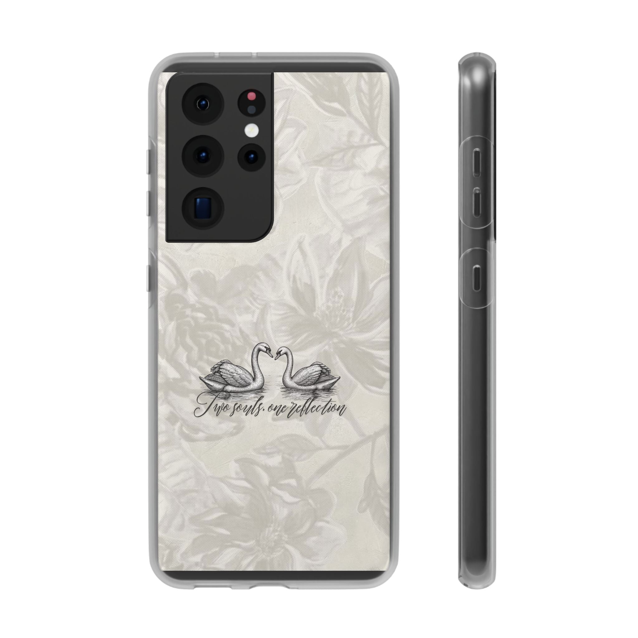 Swan Reflection Floral Phone Case