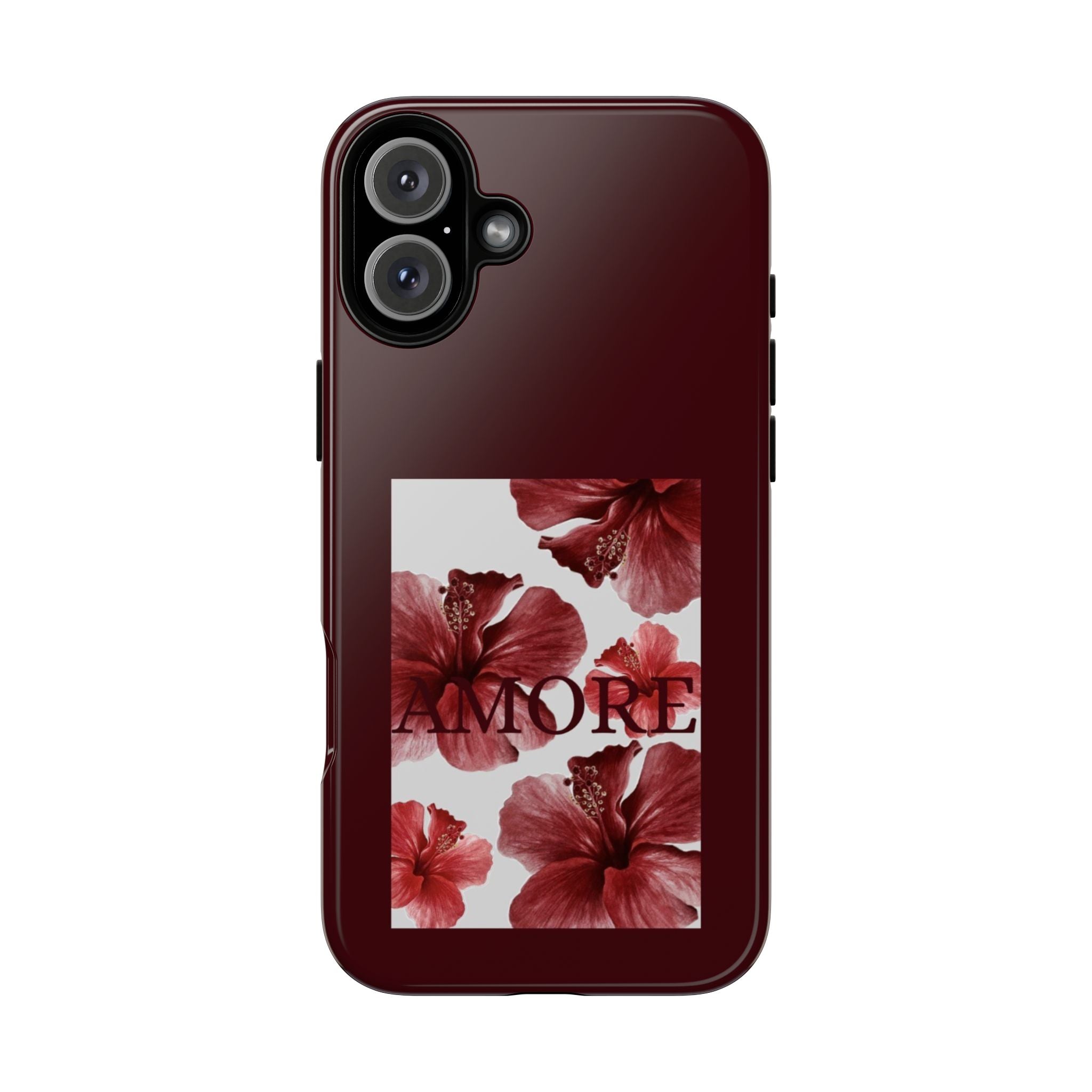 Amore Floral Phone Case — Burgundy Tough Protective Cover