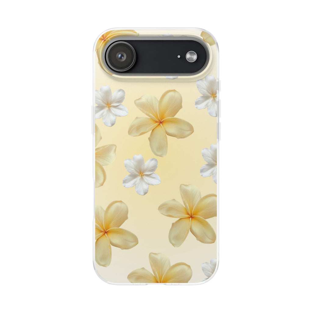 Plumeria Floral Phone Case — Yellow Tropical Flower Protective Case