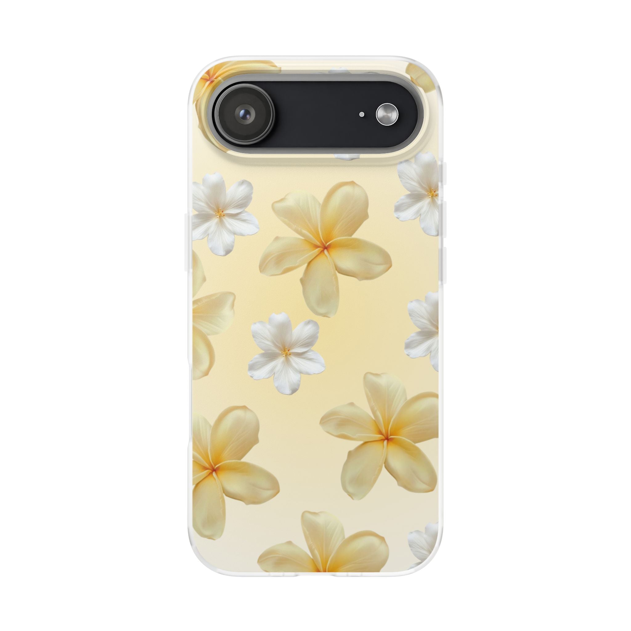 Plumeria Floral Phone Case — Yellow Tropical Flower Protective Case