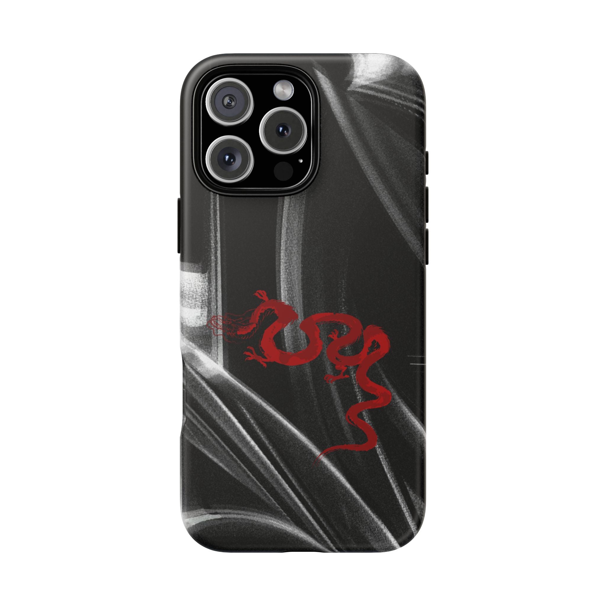 Phone Case — Black Abstract Smoke Design