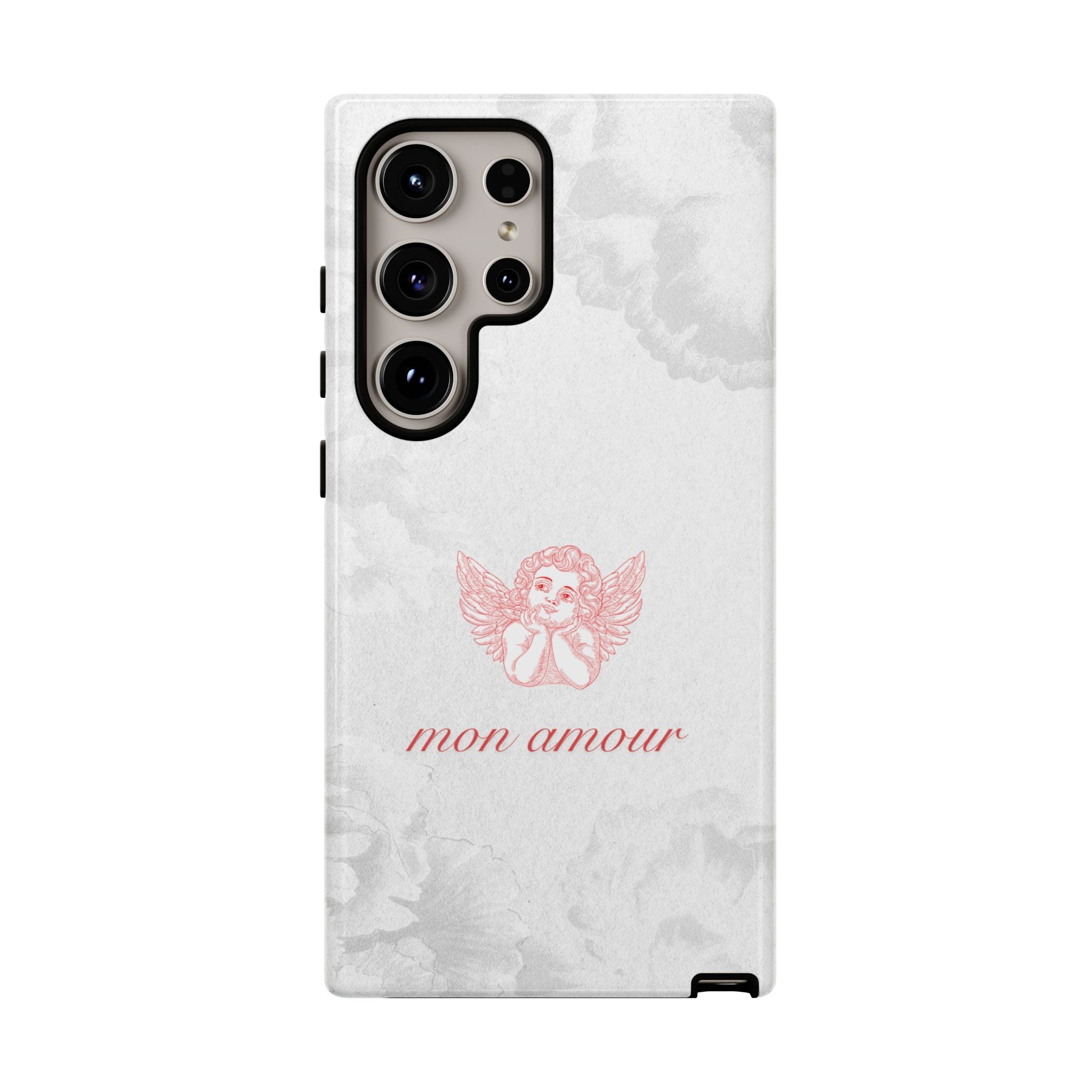 Tough Case — 'mon amour' Pink Cherub Floral Phone Case