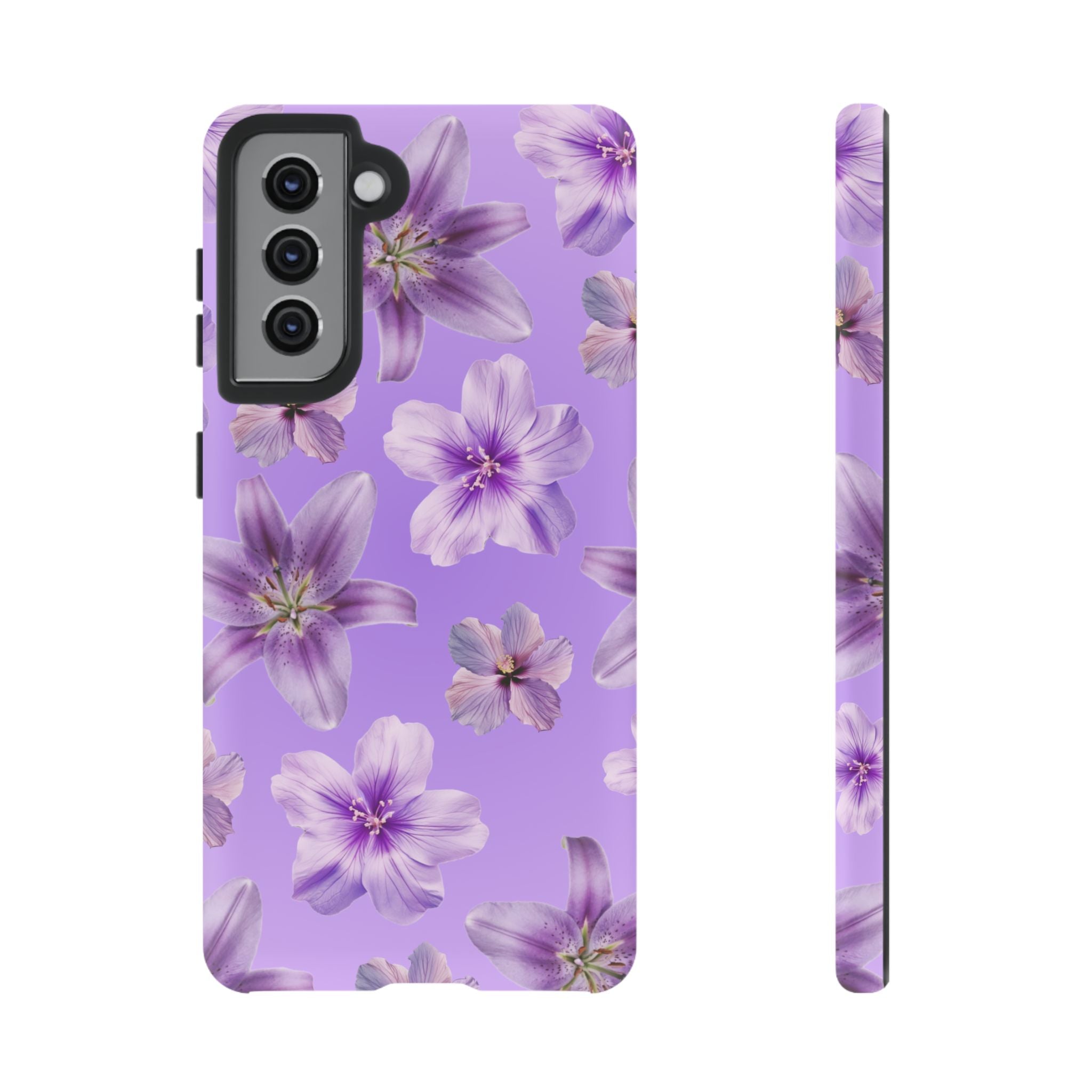 Floral Lavender Tough Phone Case – Purple Blossom Protective Cover