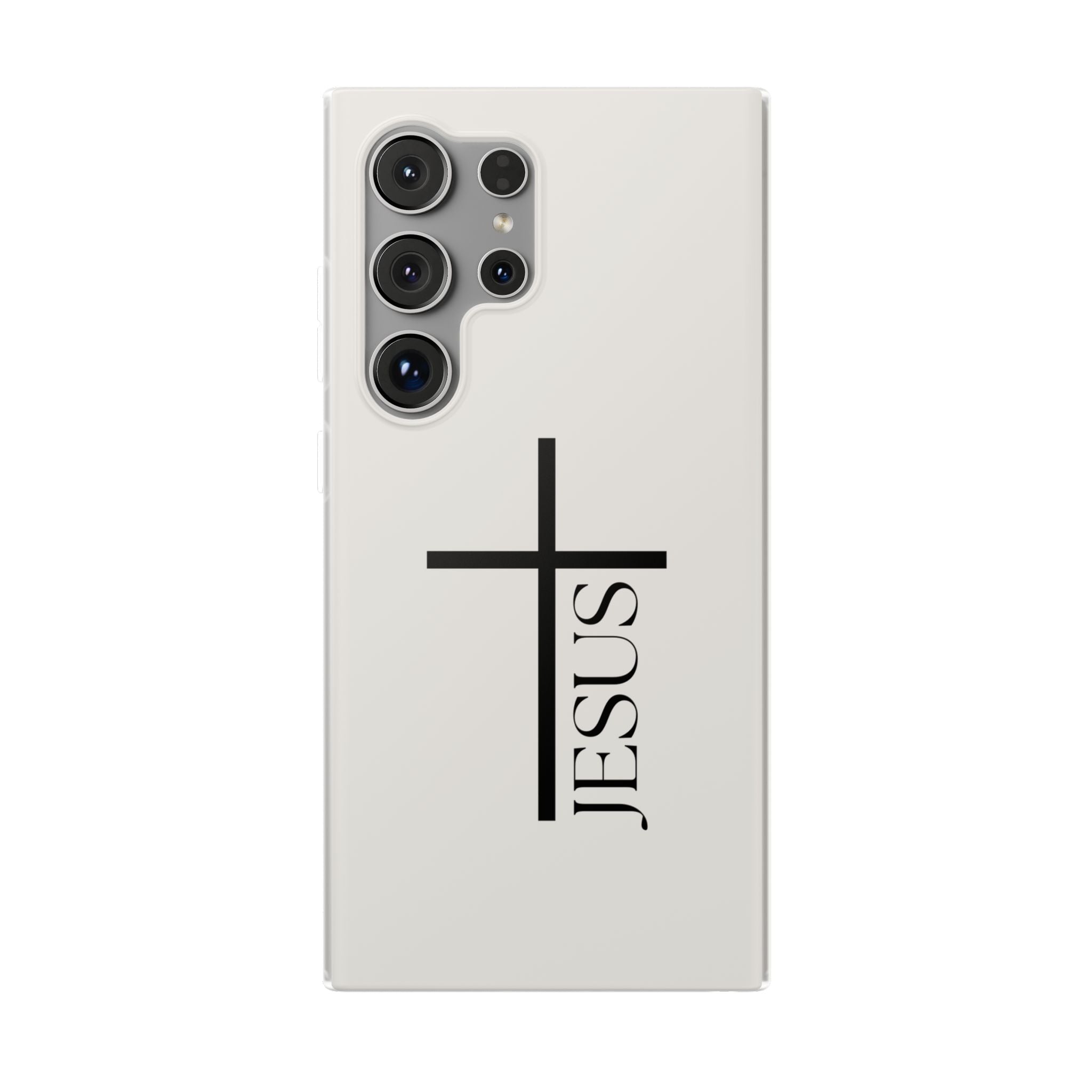 Christian Cross Phone Case - JESUS Vertical Minimalist iPhone Cover