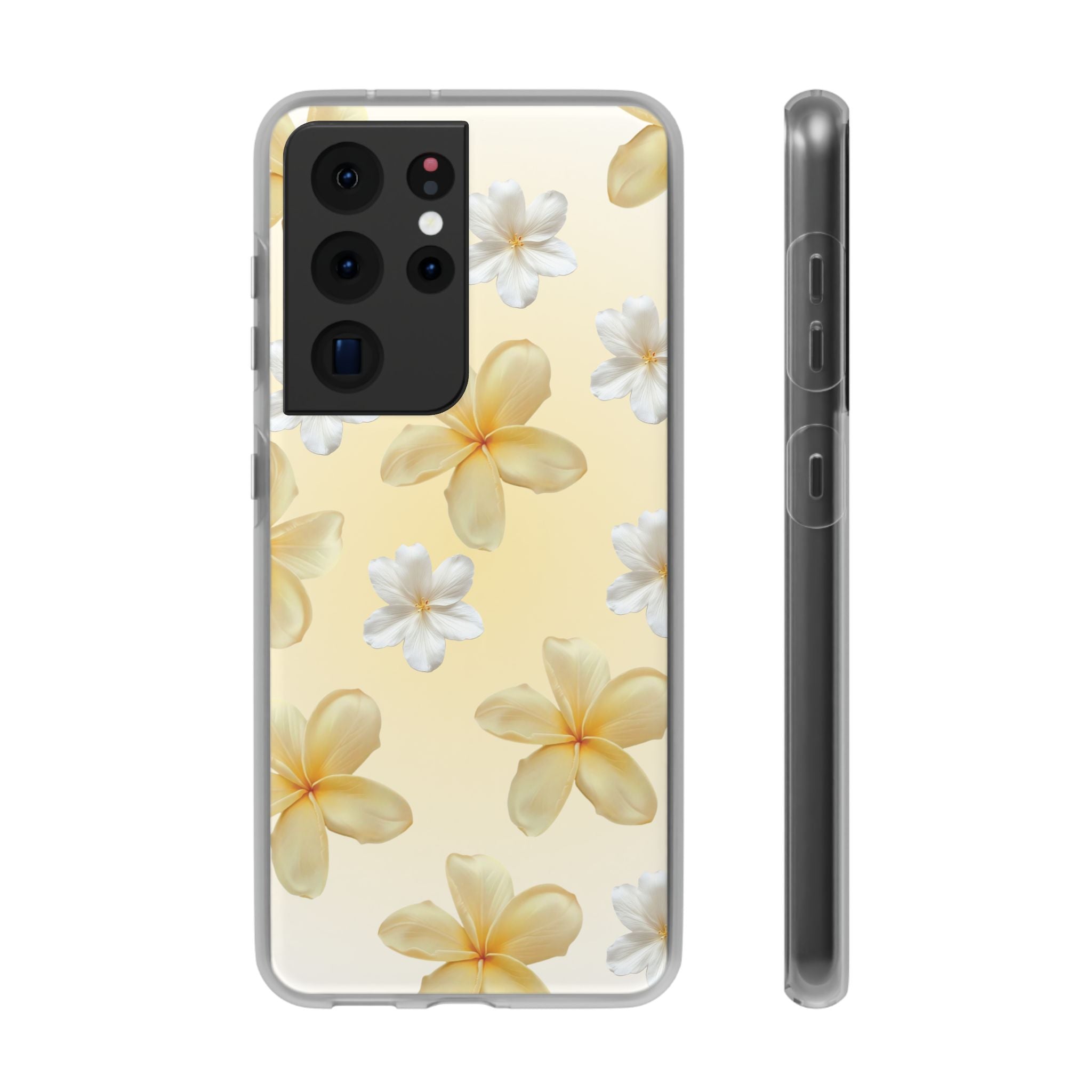 Plumeria Floral Phone Case — Yellow Tropical Flower Protective Case