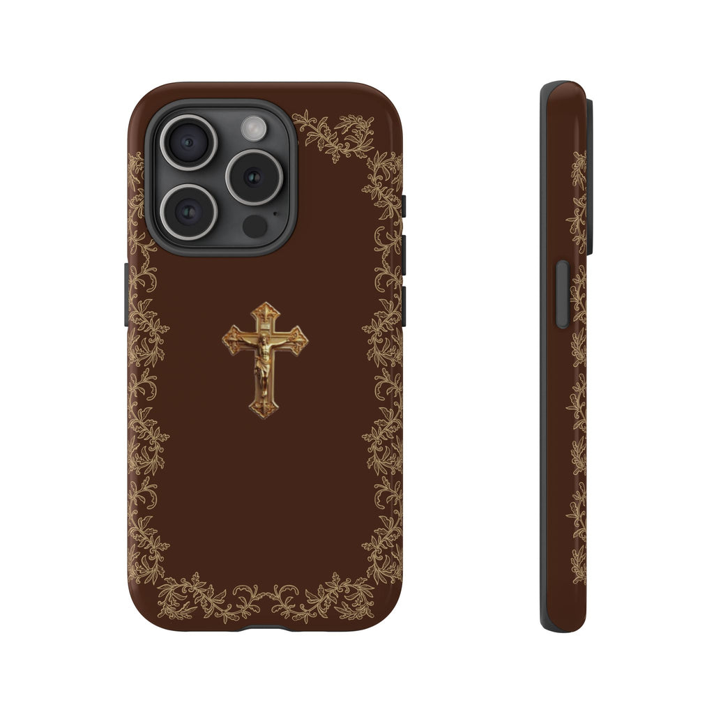 Gold Cross Bible - Christian Tough Phone Case
