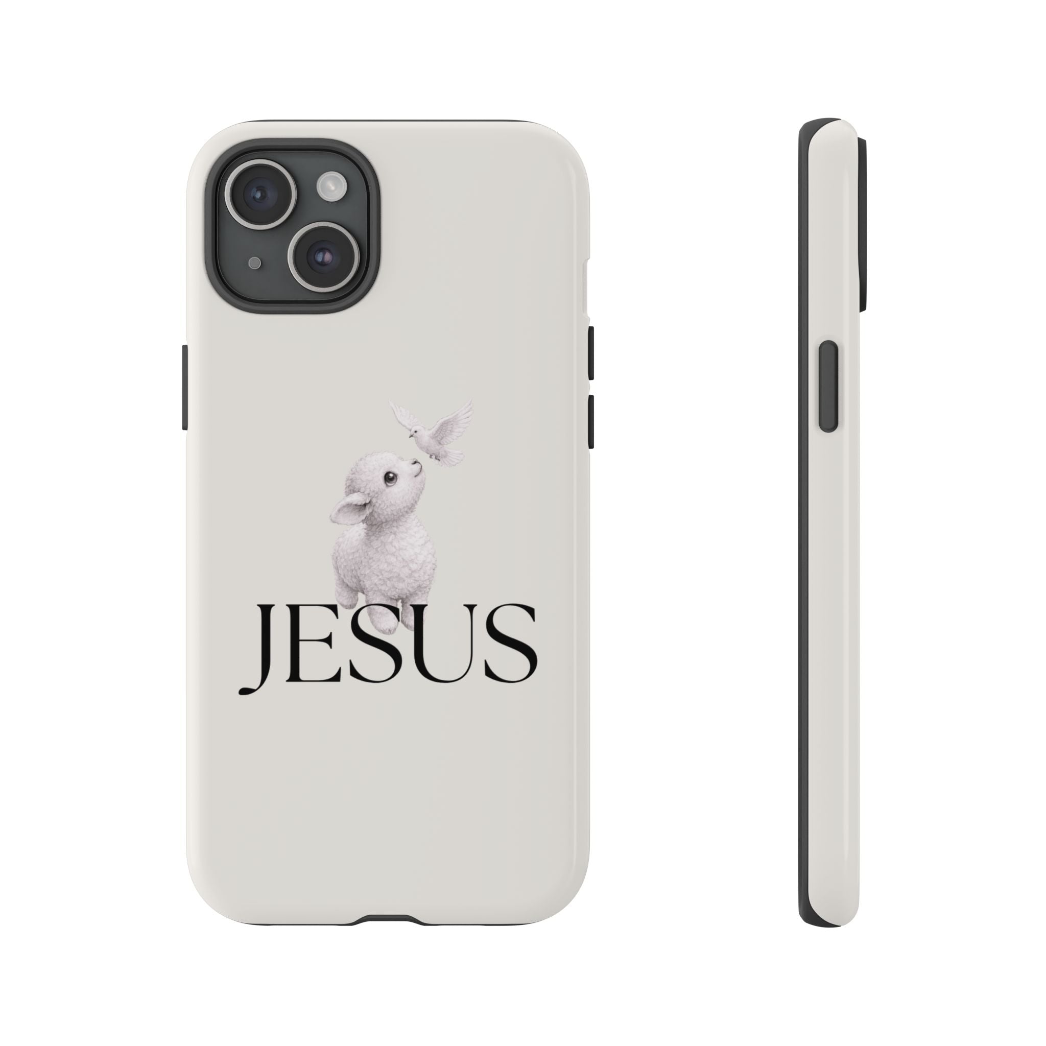 Jesus Lamb Phone Case - Christian Faith iPhone Case with Dove Design