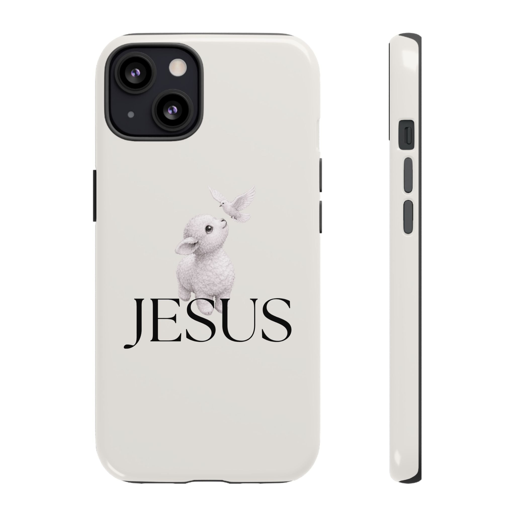 Jesus Lamb Phone Case - Christian Faith iPhone Case with Dove Design