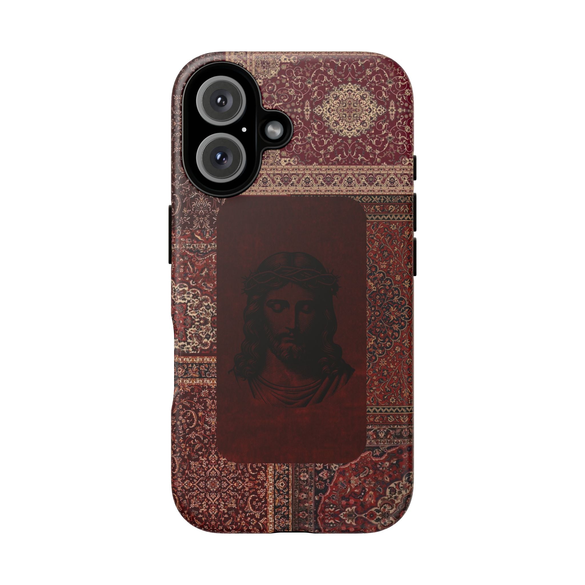 Religious Vintage Rug Phone Case — Jesus Portrait Tough Case