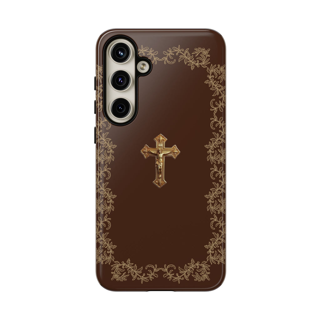 Gold Cross Bible - Christian Tough Phone Case