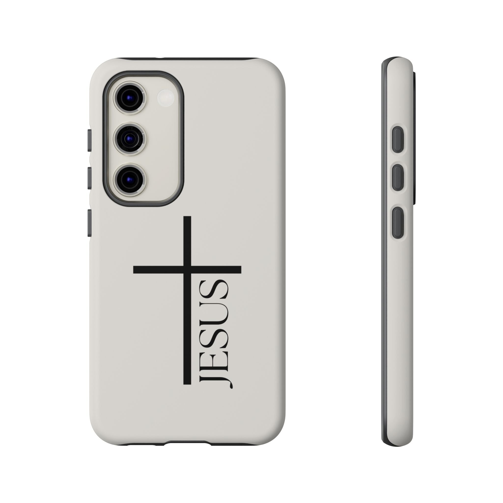 Christian Cross Phone Case - JESUS Vertical Minimalist iPhone Cover