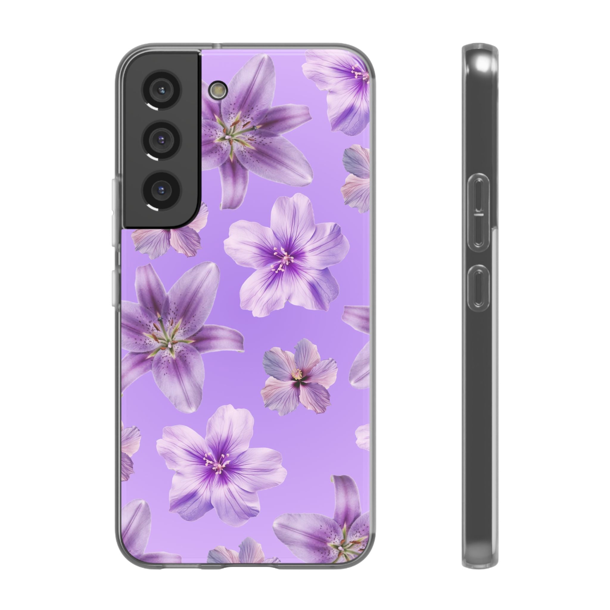 Purple Floral Phone Case — Lavender Blossom Flexi Case