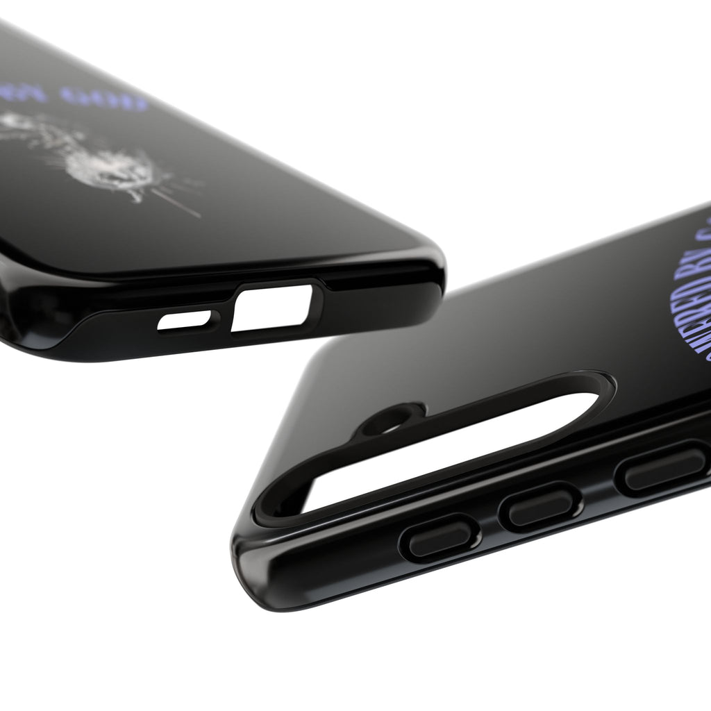 Phone Case — "Powered by God" Black Protective Case with Angelic Skull Design