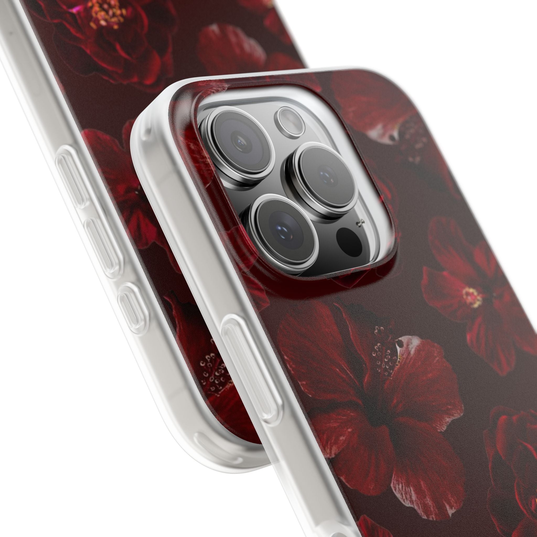 Red Floral Flexi Case — Dark Rose Phone Case