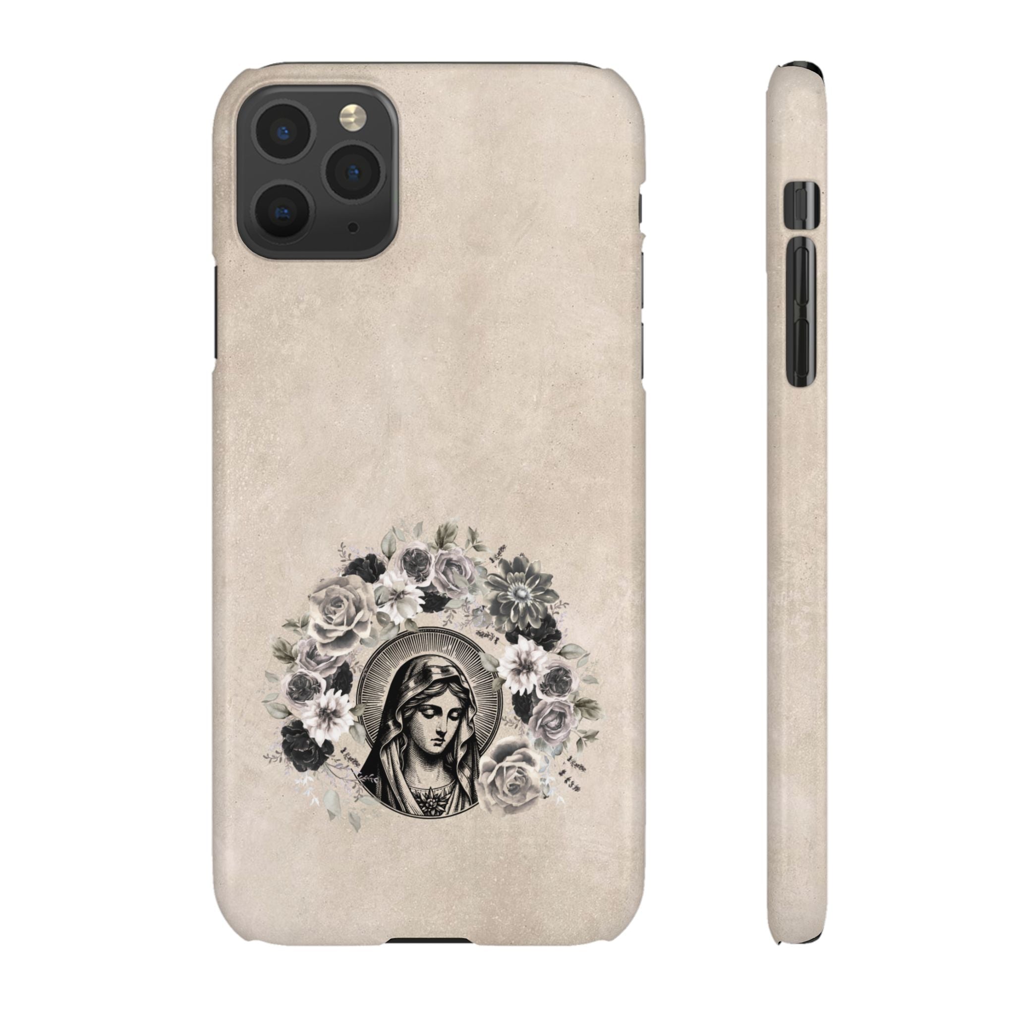 Vintage Madonna Floral Phone Case — Religious iPhone Snap Case