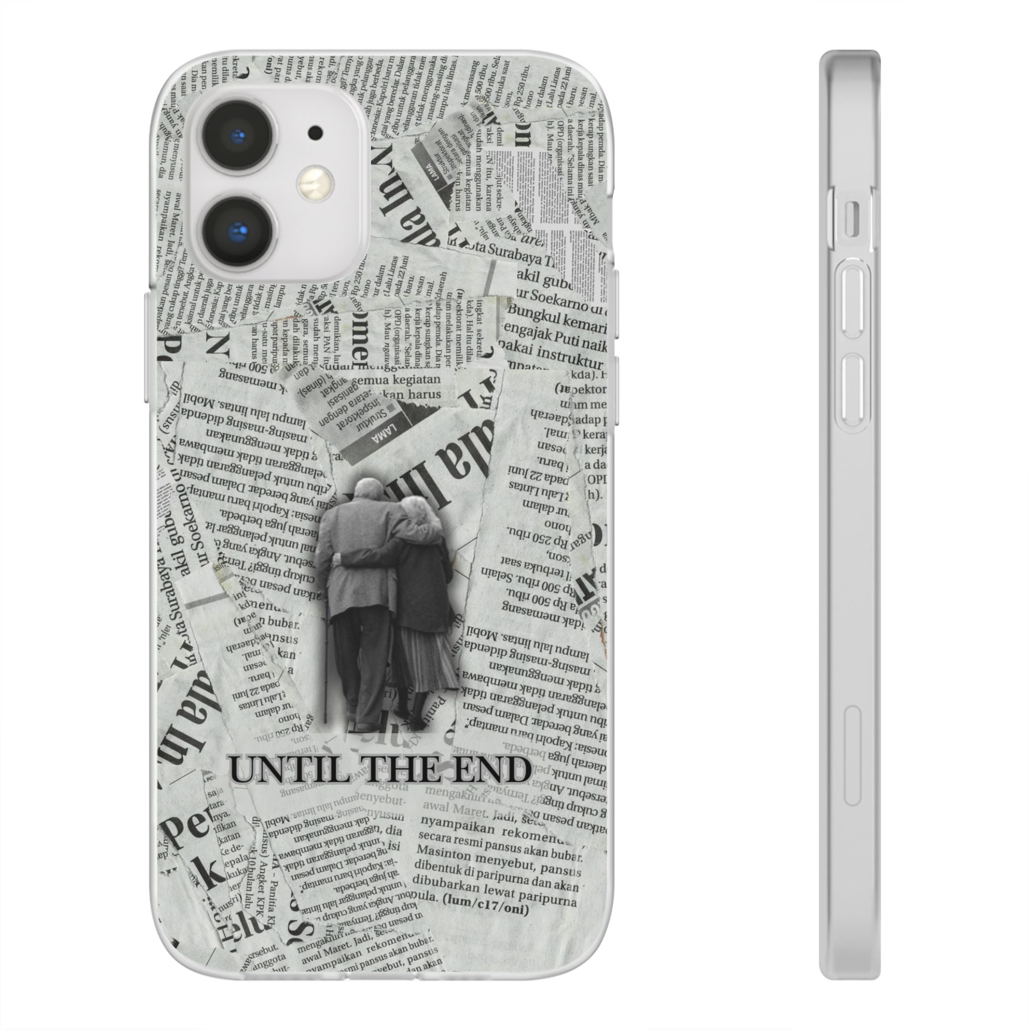 Newspaper Collage 'Until The End' Phone Case - Romantic Vintage iPhone Cover
