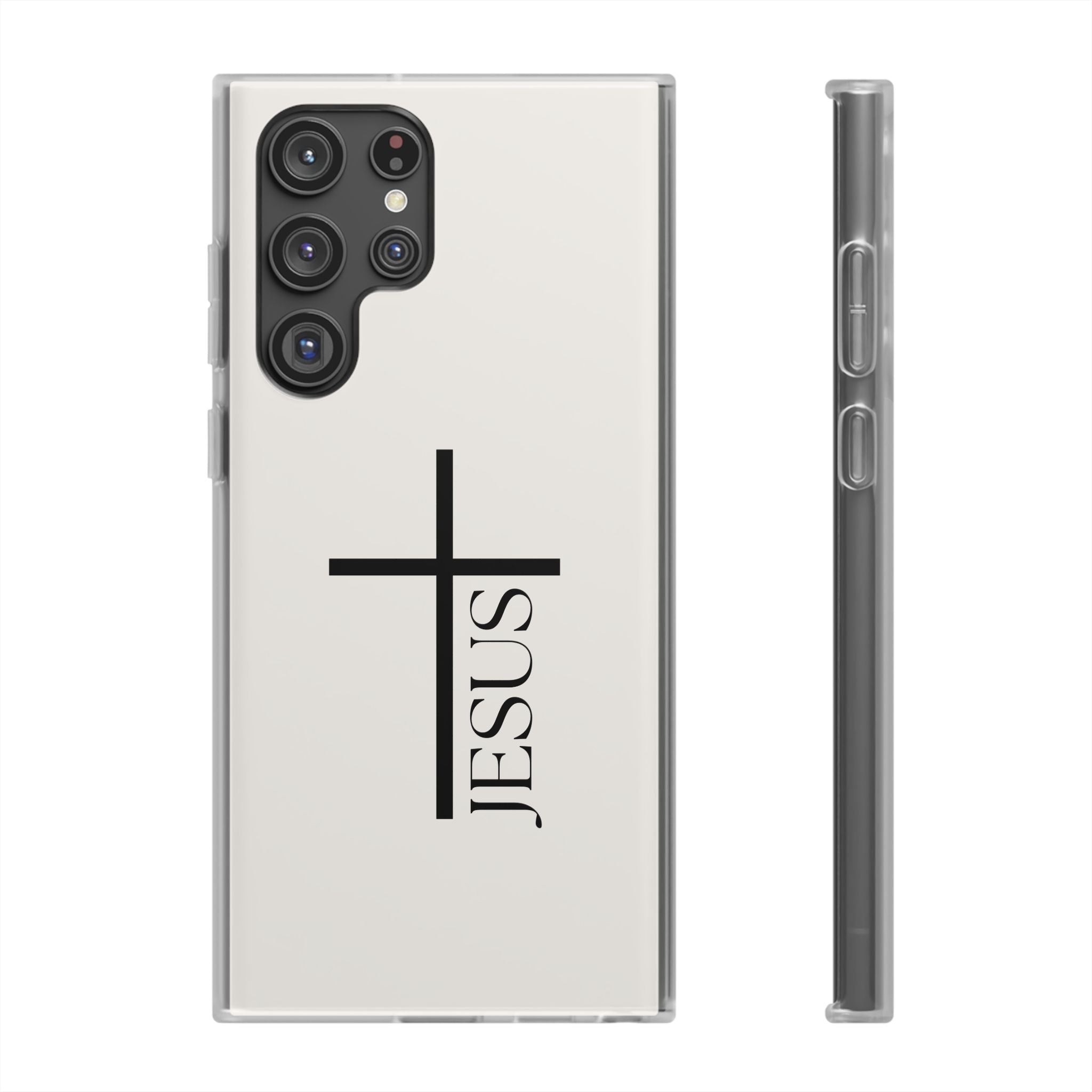 Christian Cross Phone Case - JESUS Vertical Minimalist iPhone Cover